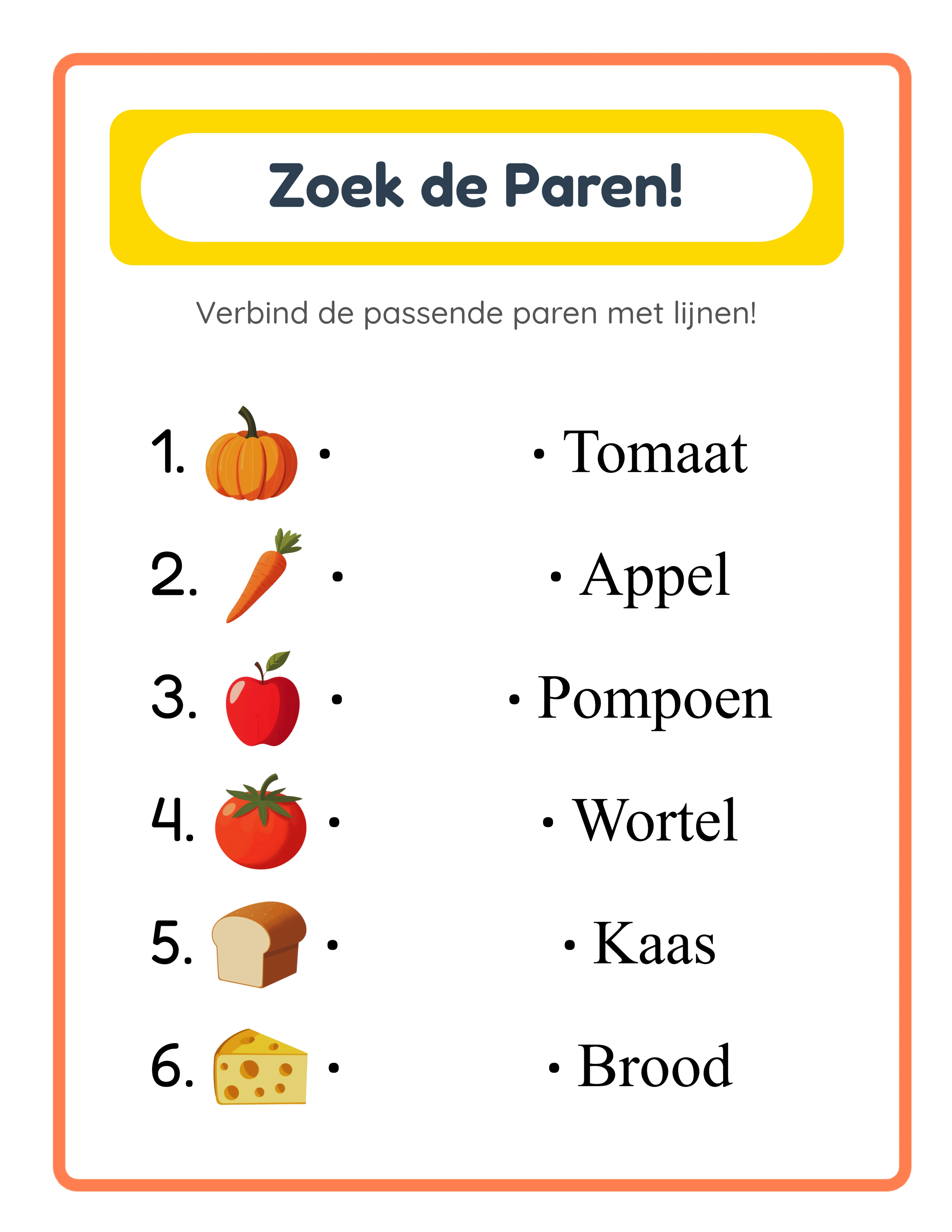 Vind het paar! — Uitgelicht werkblad
