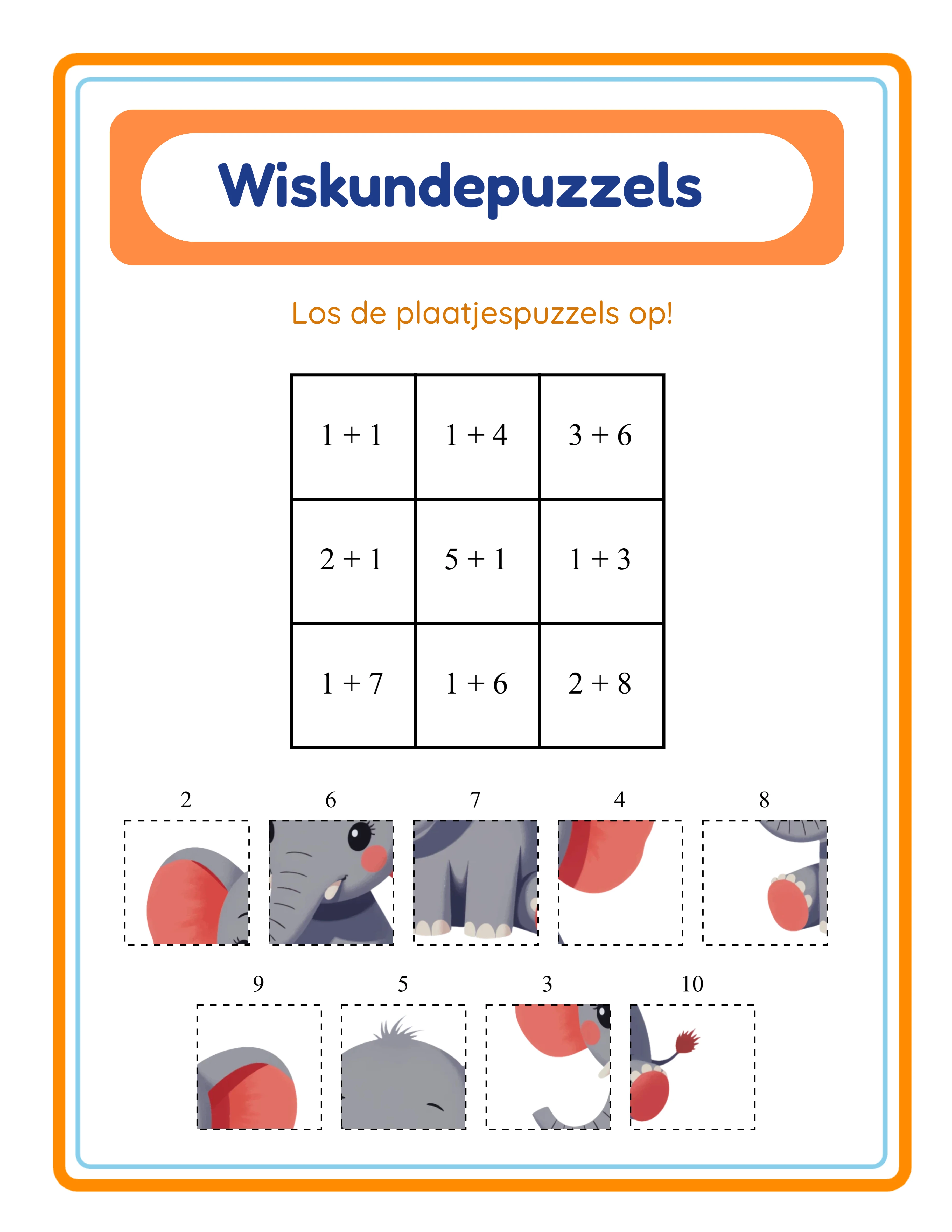 Wiskundepuzzels! — Werkblad voorbeeld 3