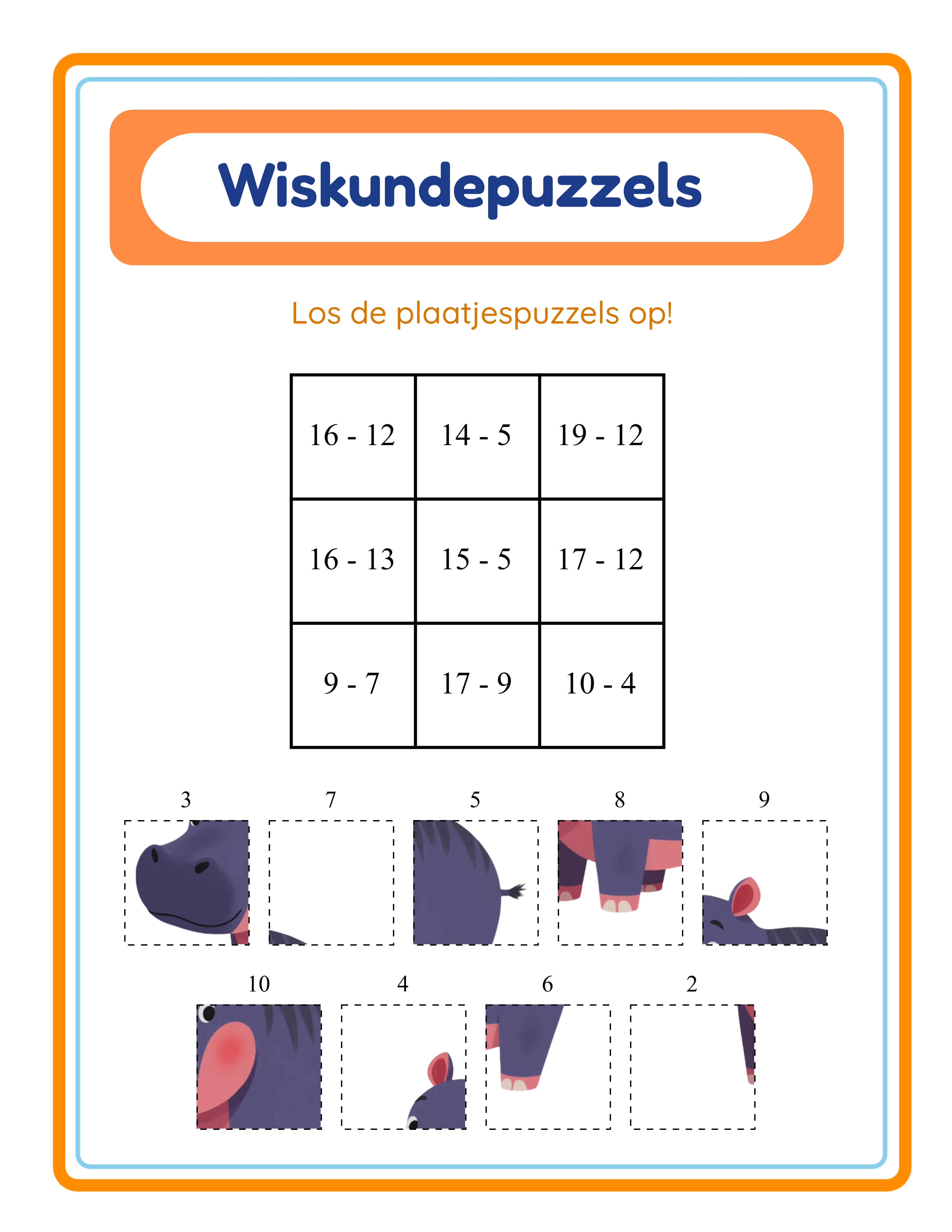 Featured math puzzle — colorful themed reveal