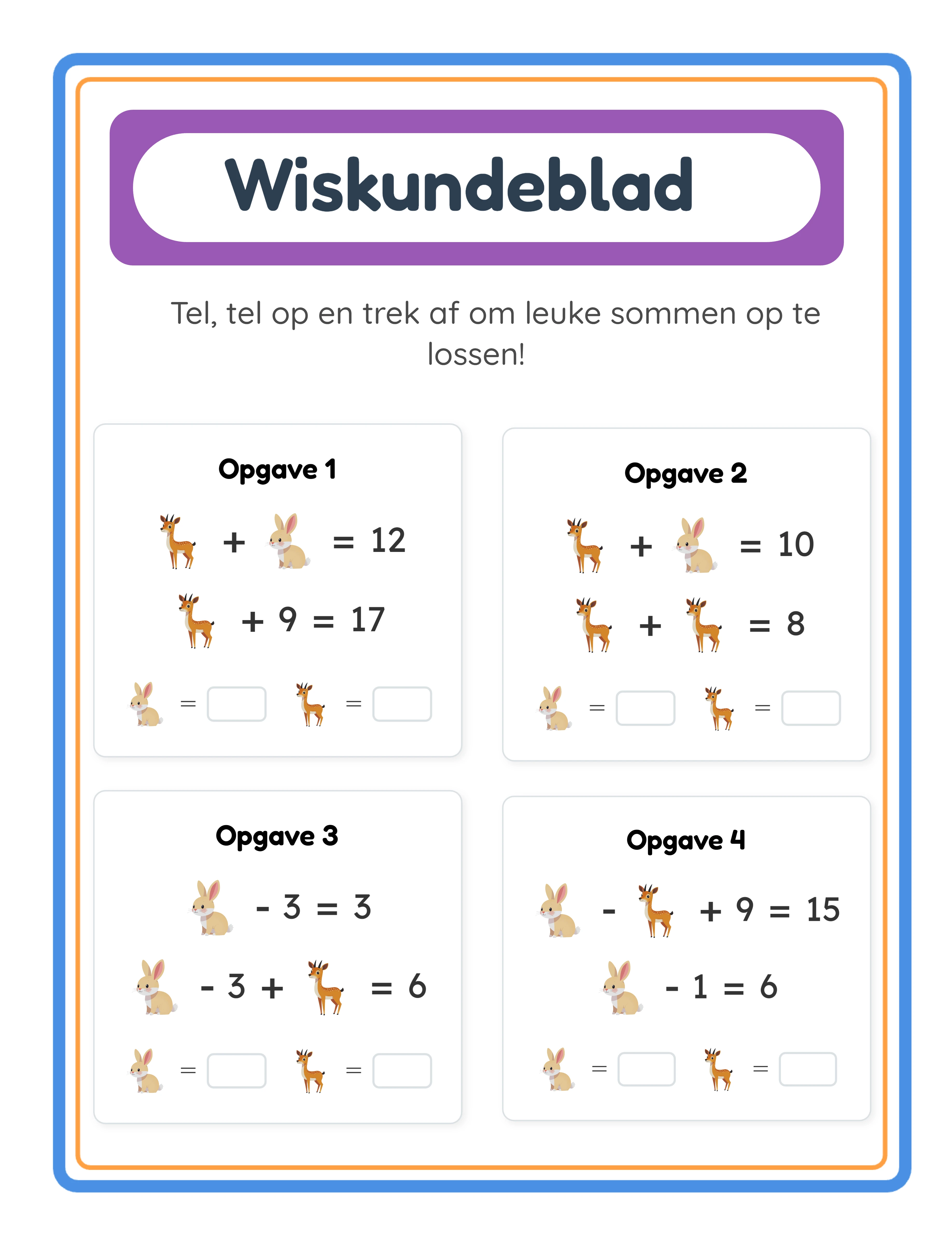 Rekenwerkbladen! — Werkblad voorbeeld 2