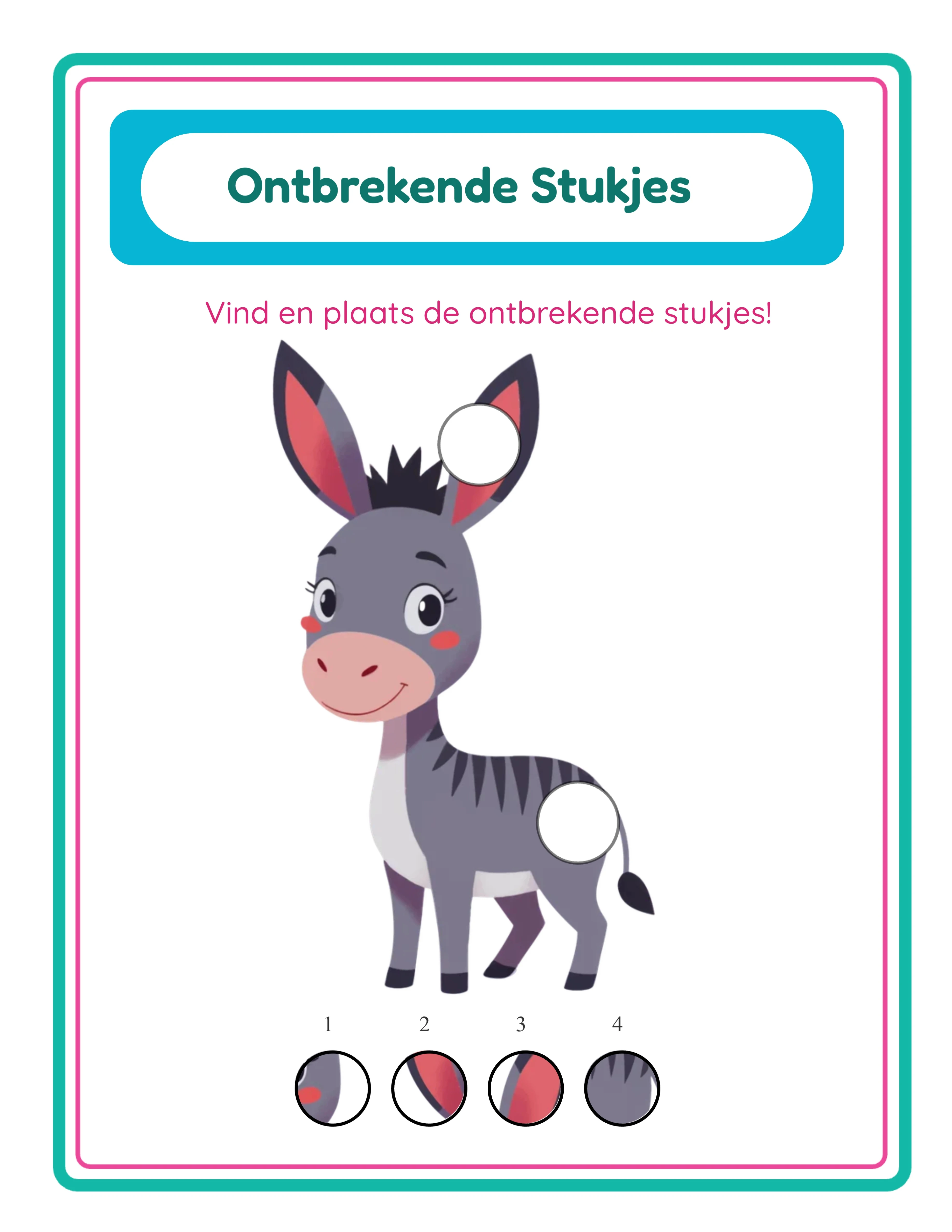 Ontbrekende Stukjes werkblad voorbeeld 3