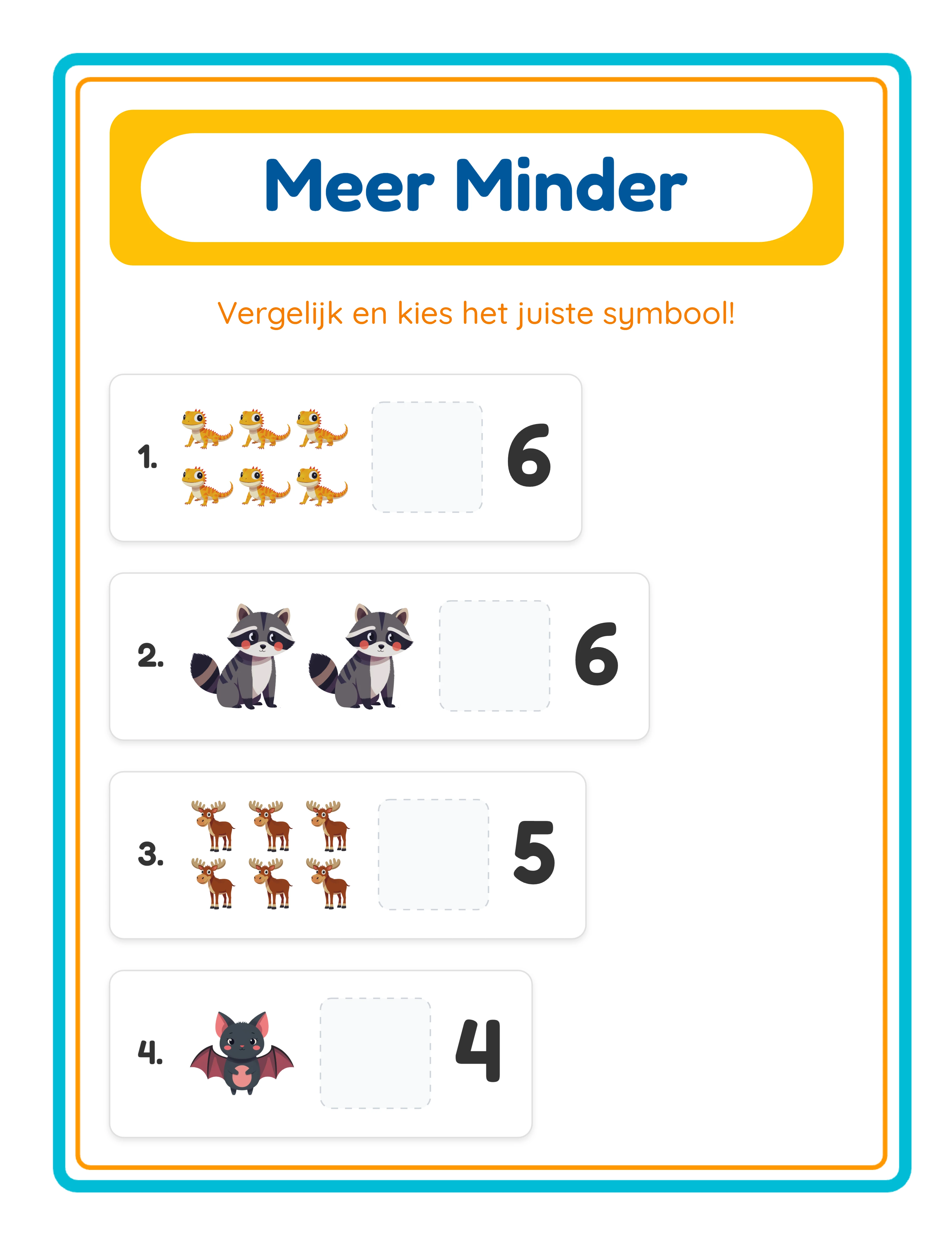 Meer, minder of gelijk? — Werkblad voorbeeld 2