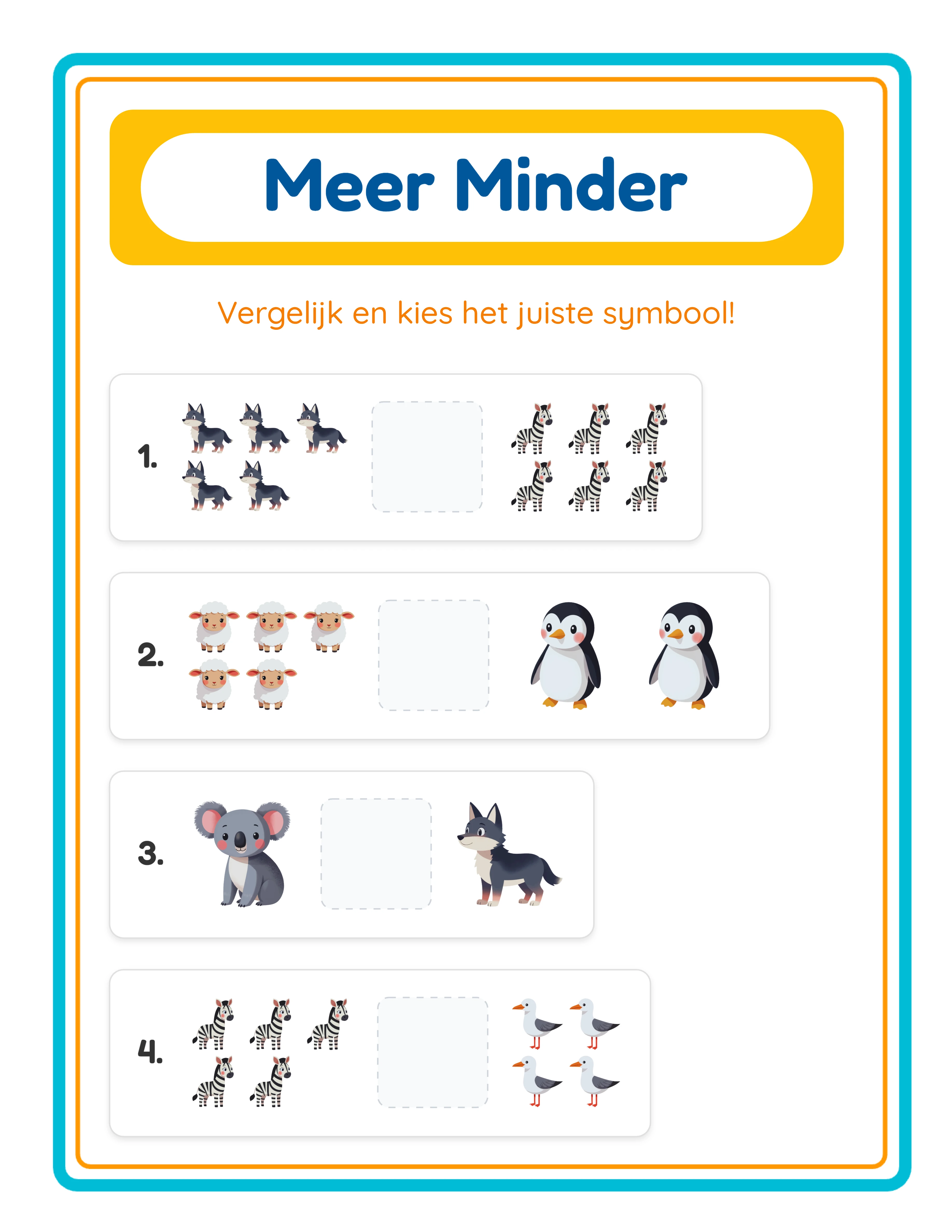 Meer, minder of gelijk? — Werkblad voorbeeld 3
