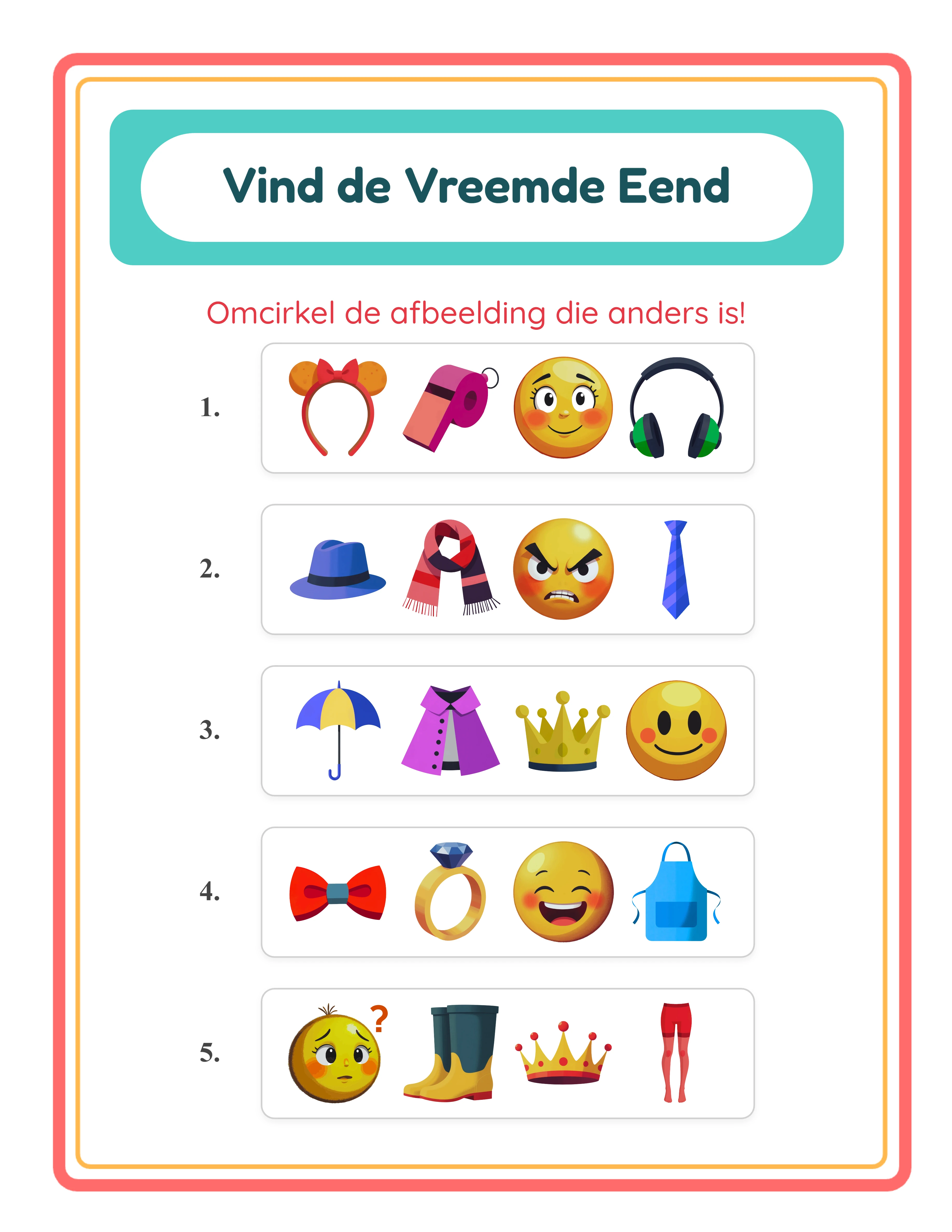 Featured odd one out — colorful critical thinking activity