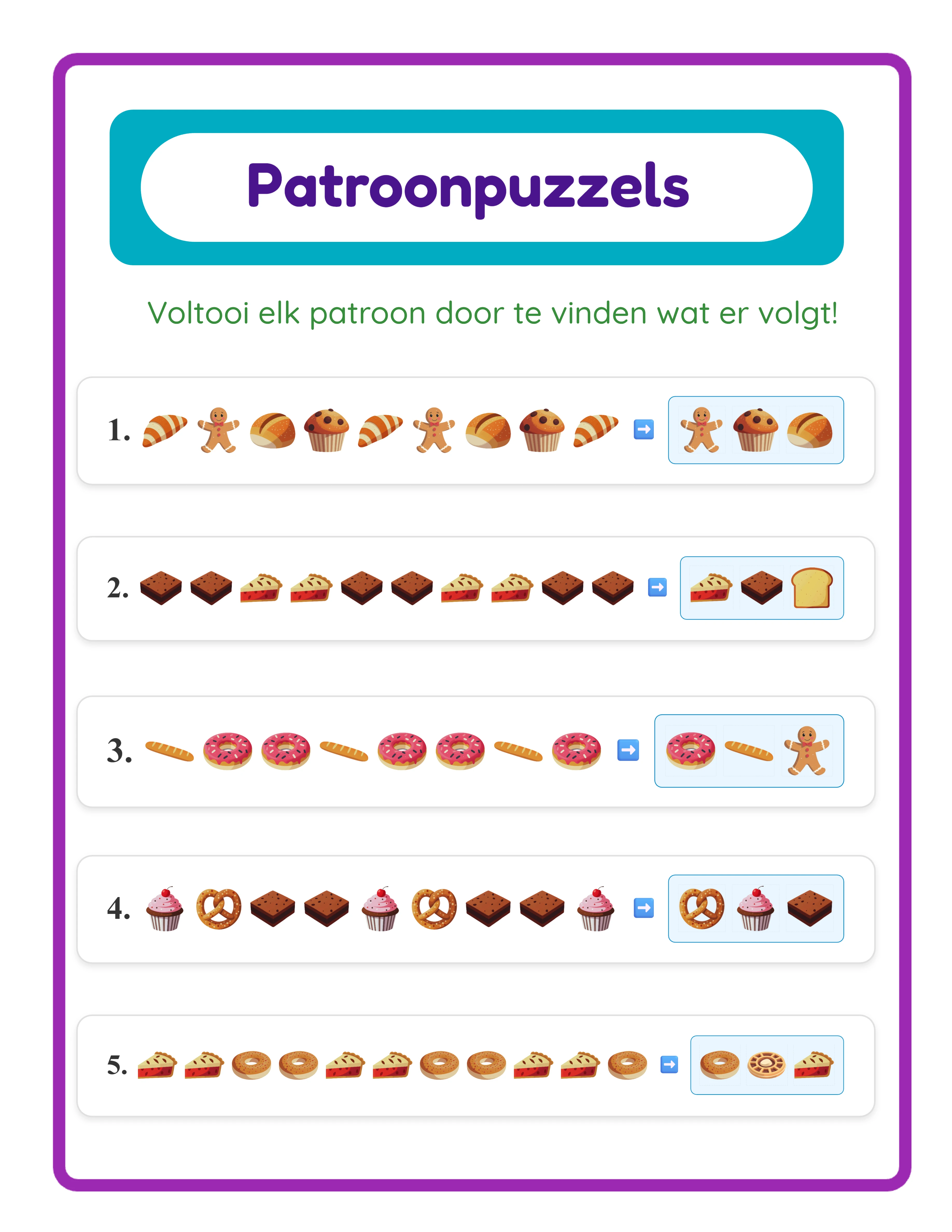 Patronenwerkblad werkblad voorbeeld 2