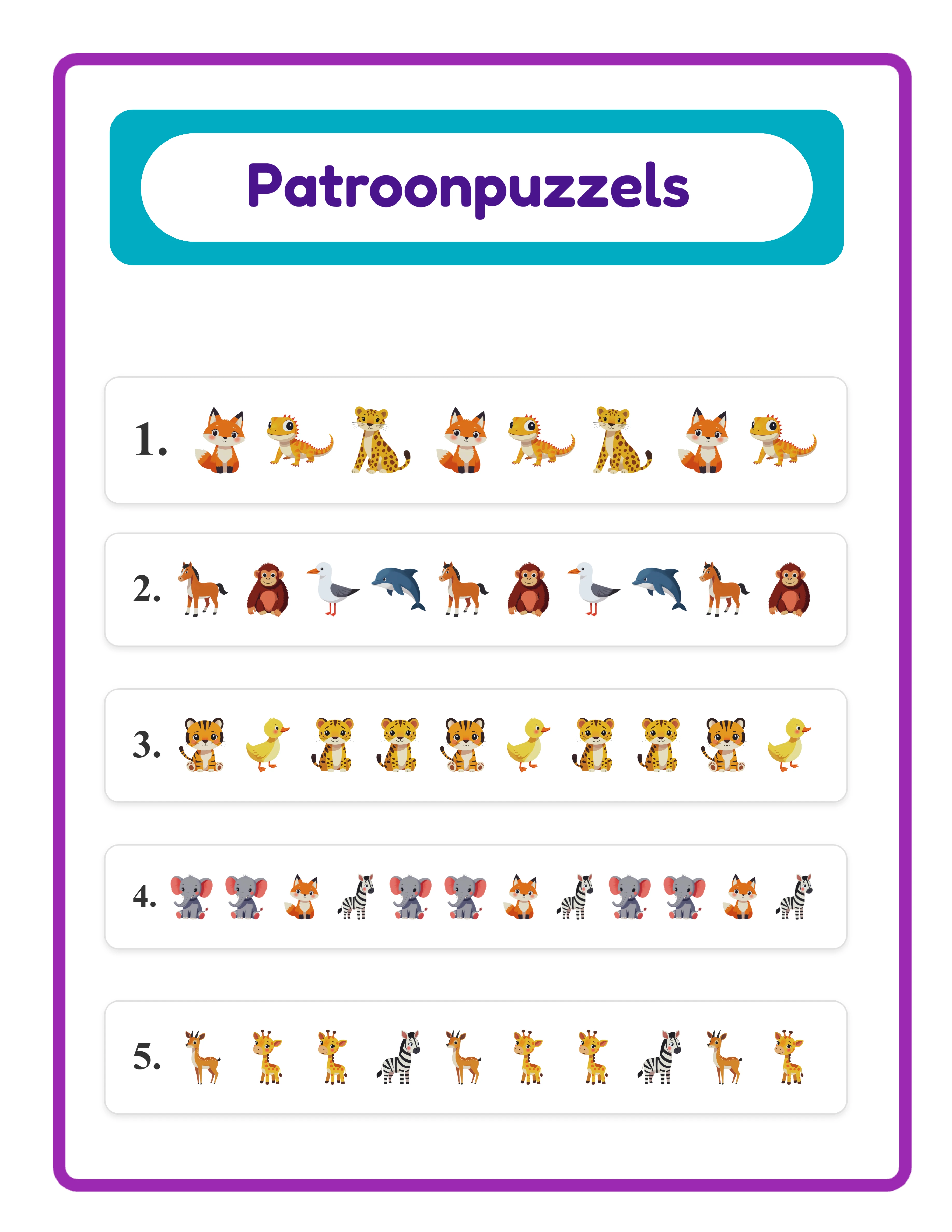 Pattern printable worksheet printable answer key