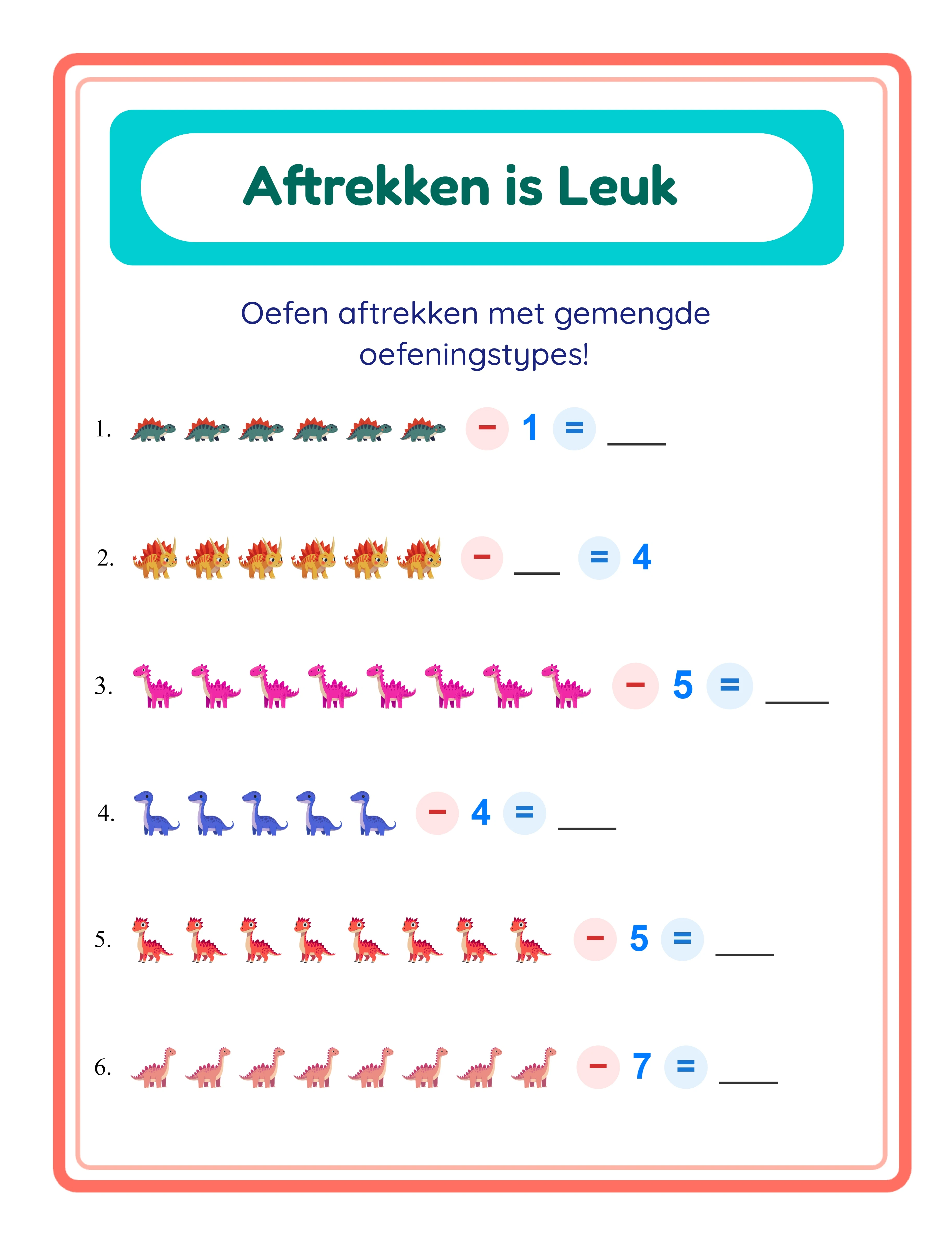 Professional subtraction printable worksheet — themed picture layout