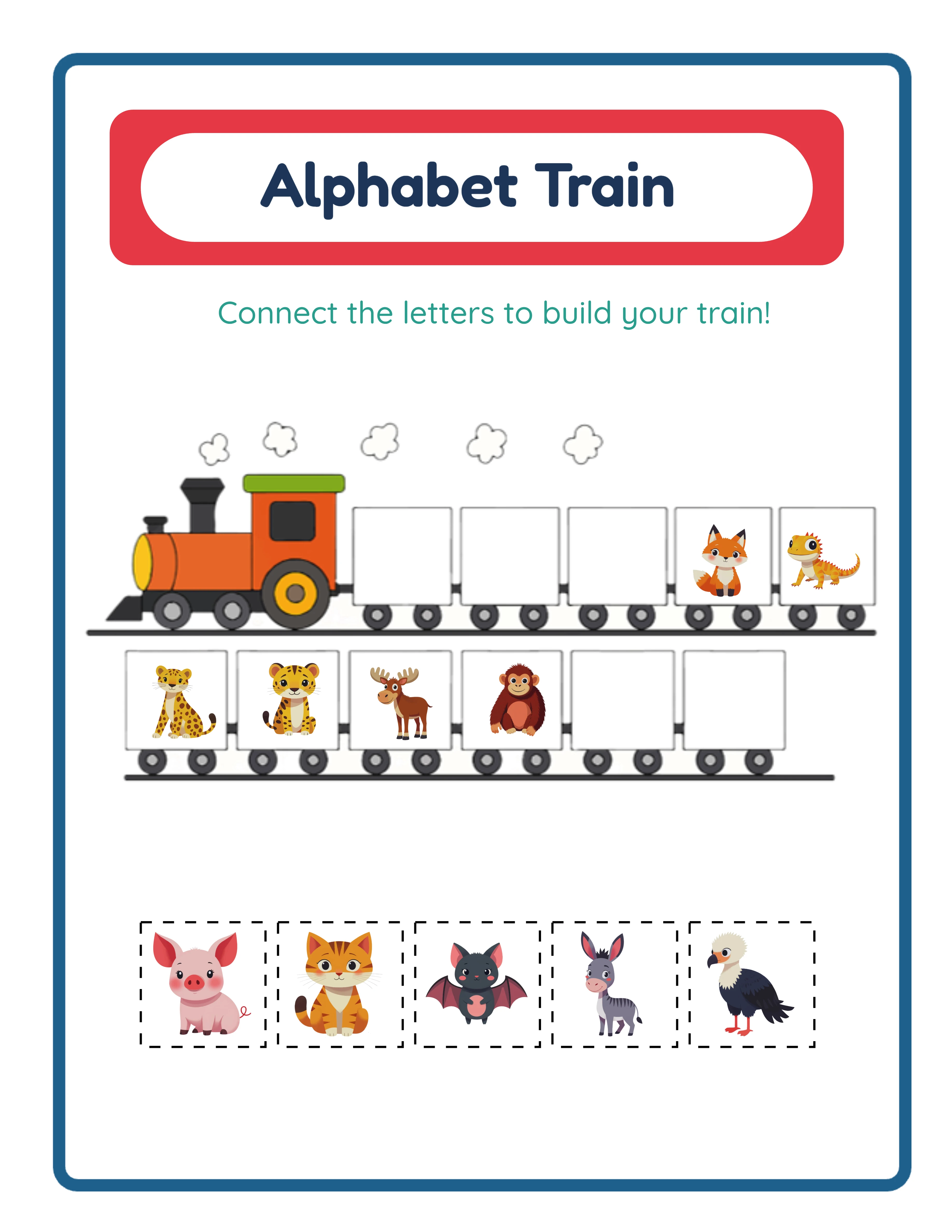 Alphabet Train advanced worksheet