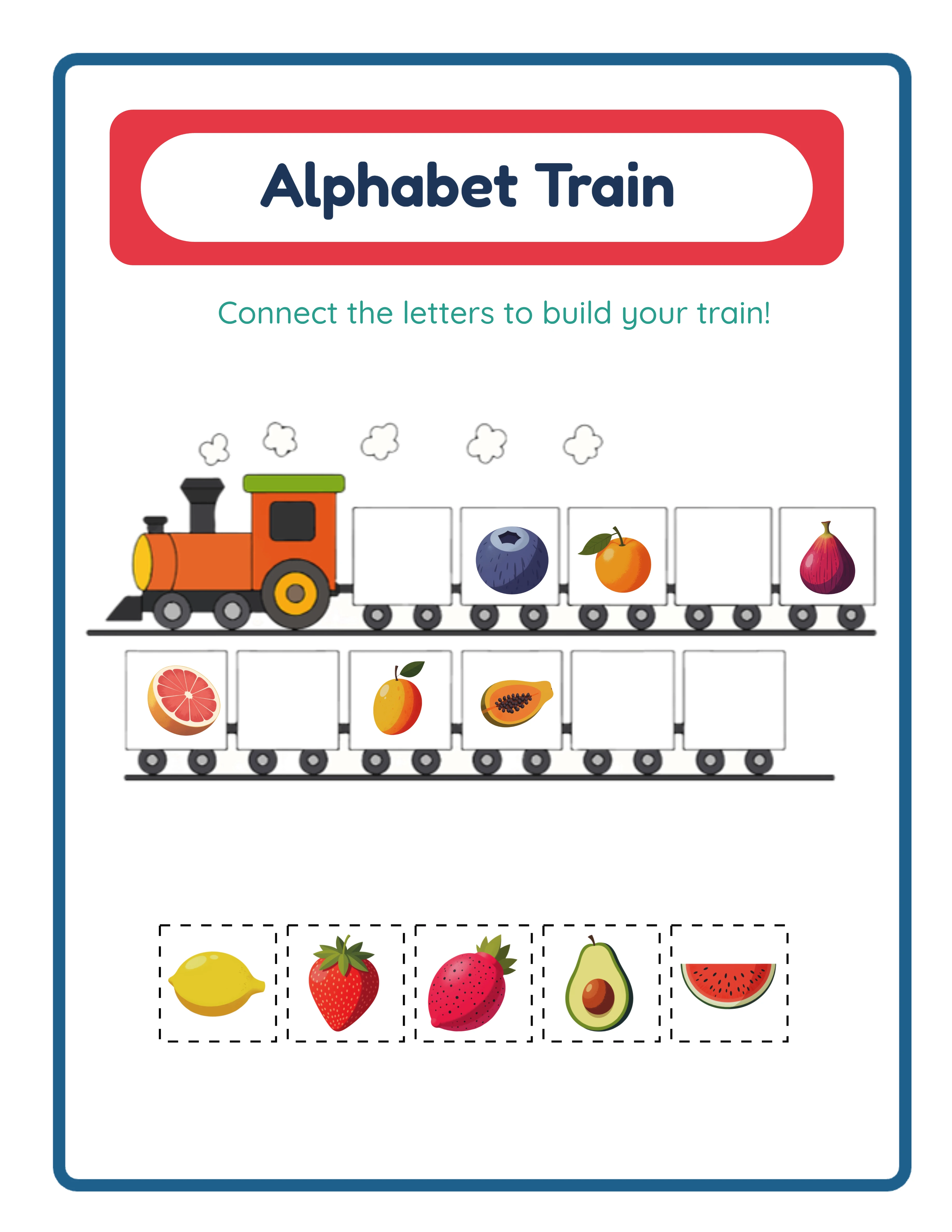 Starter alphabet train — simple letters