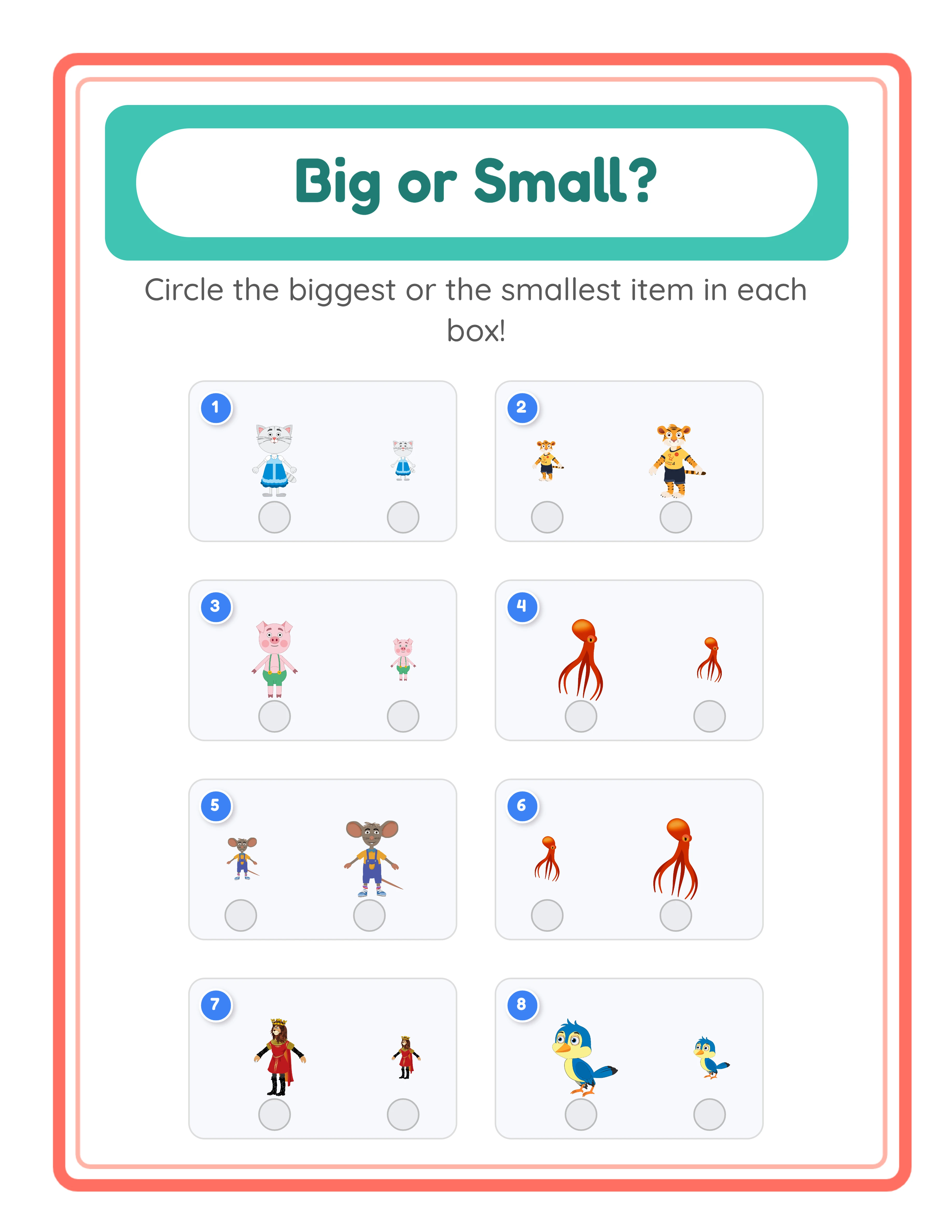 Big & Small intermediate worksheet
