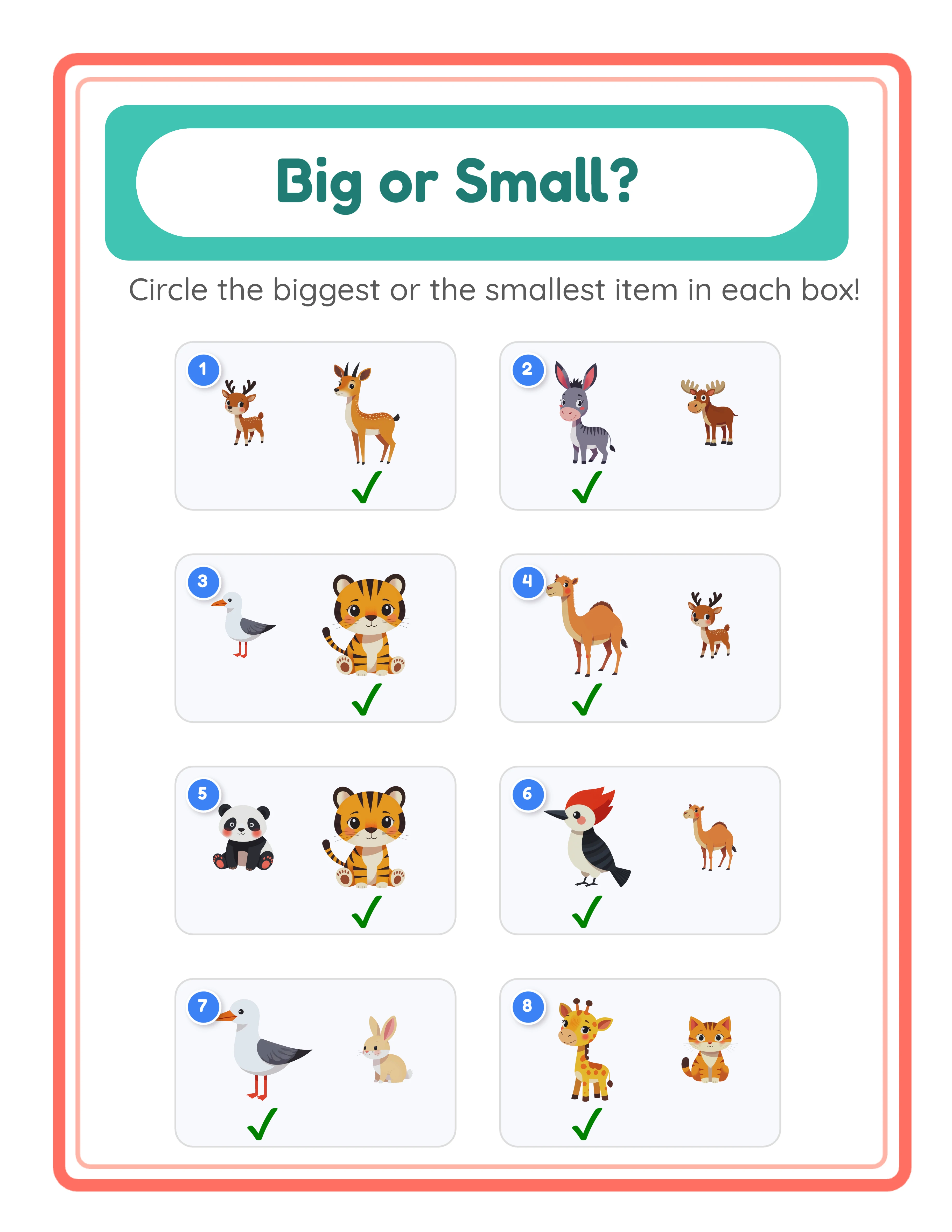 Big-small answer key