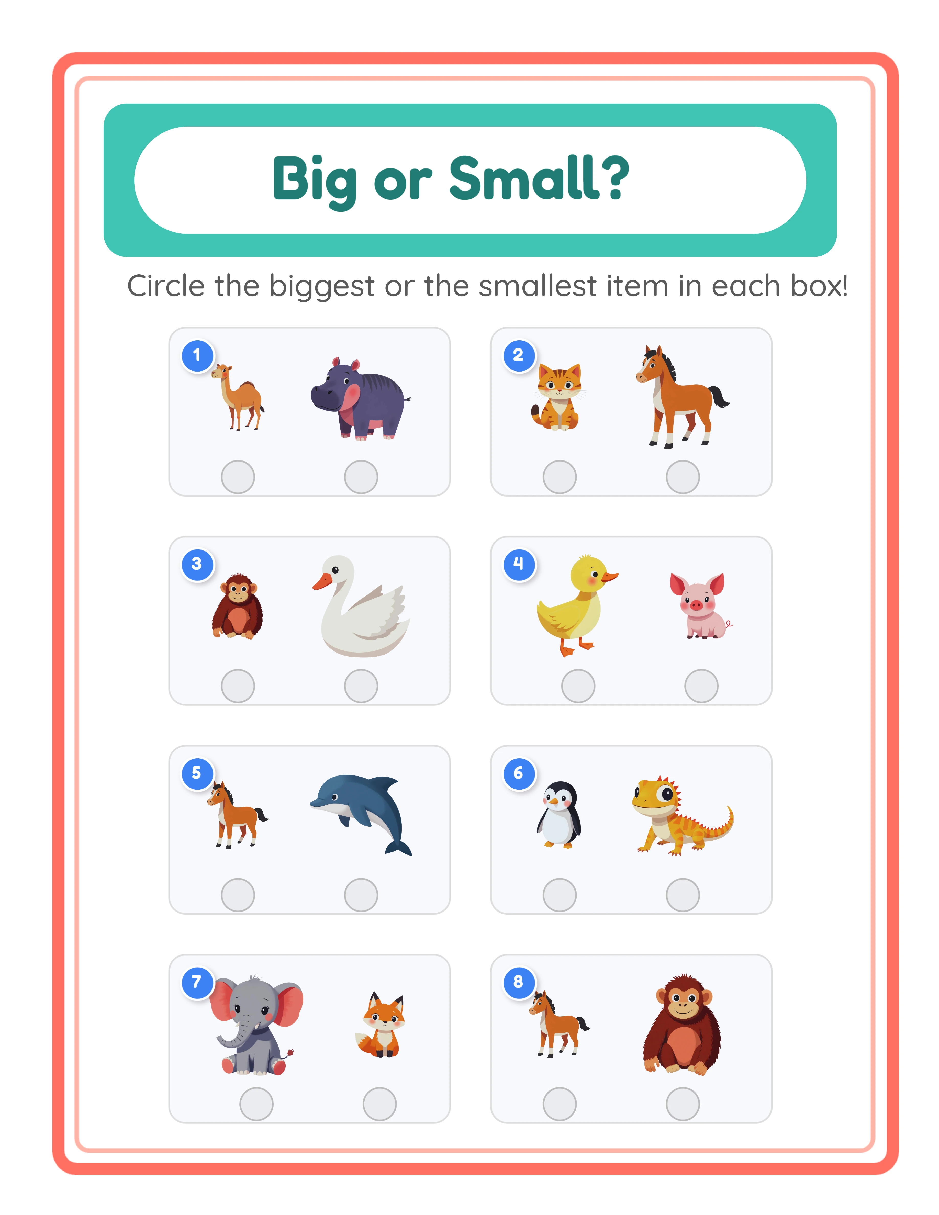 Big & Small beginner worksheet