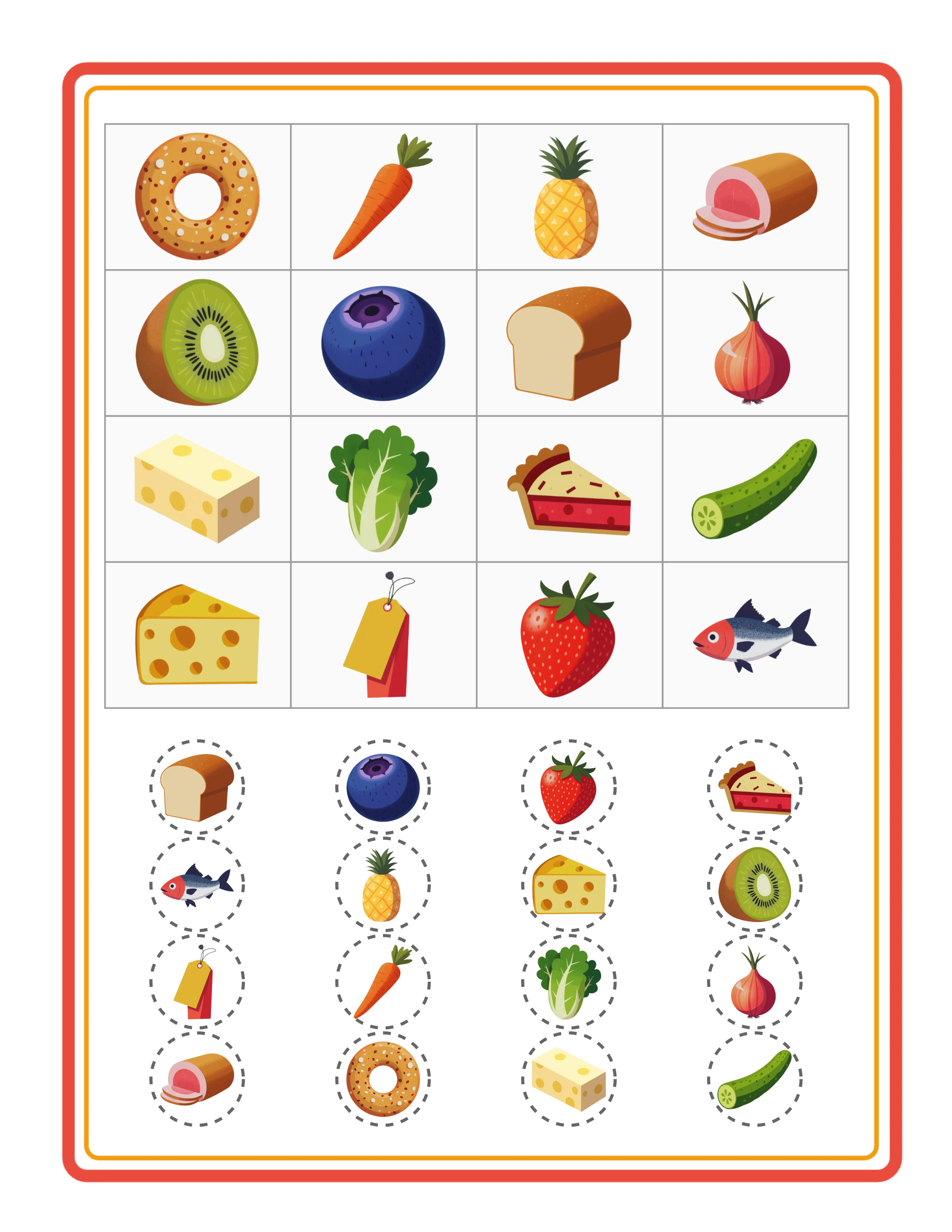 Bingo card — image-based game