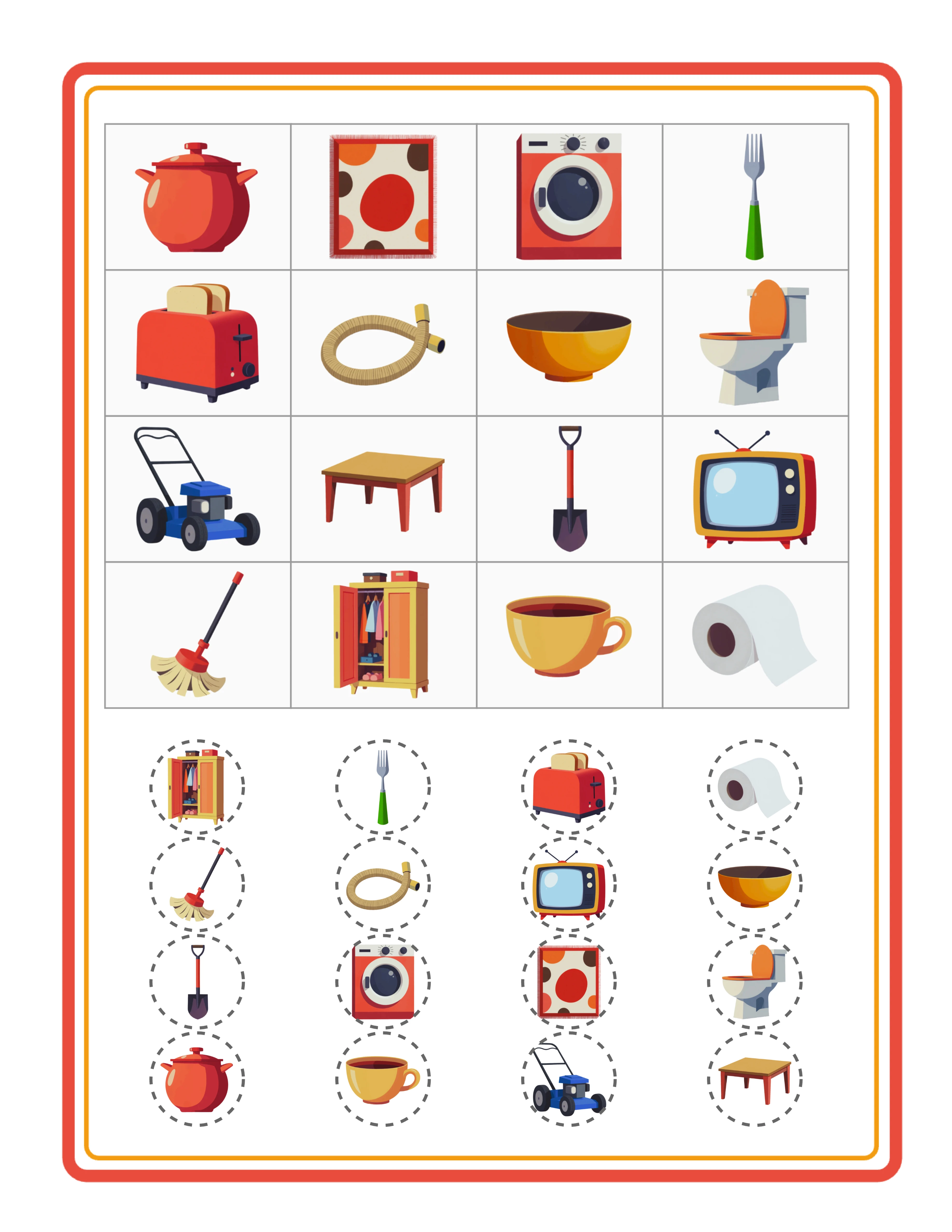 Bingo card — classroom activity