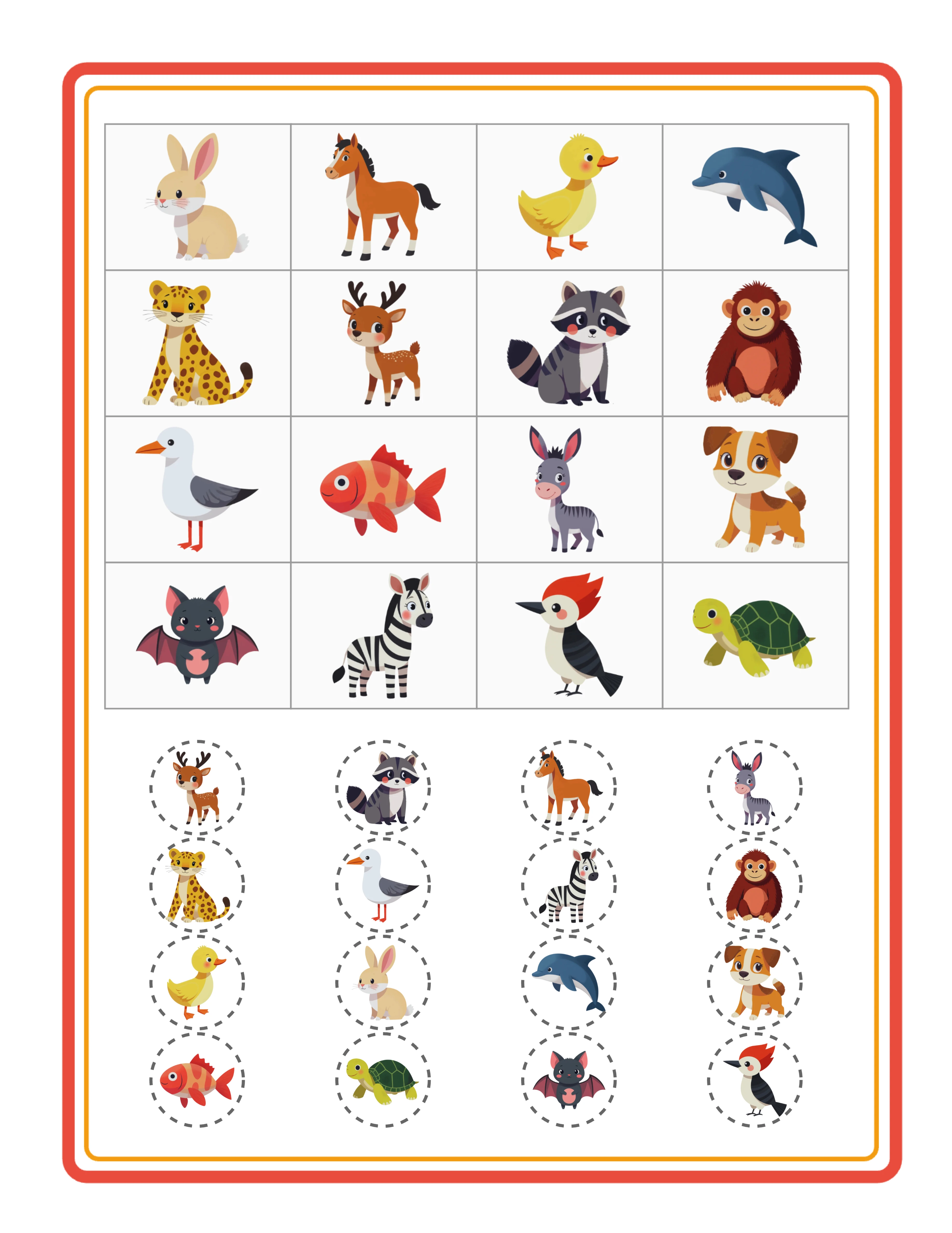 First Grade Bingo Cards for educational activities