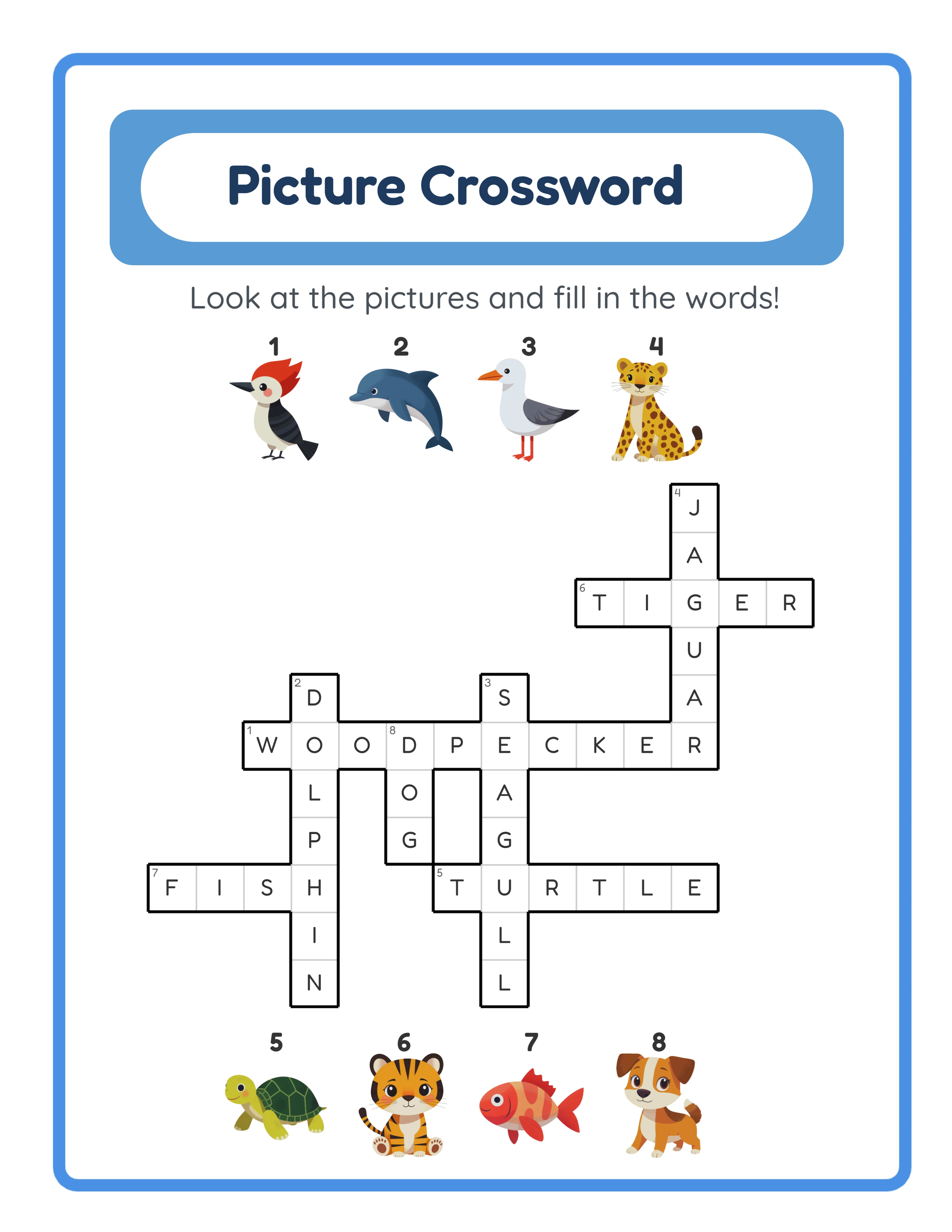 Crossword puzzle answer key with all correct letters filled into the grid