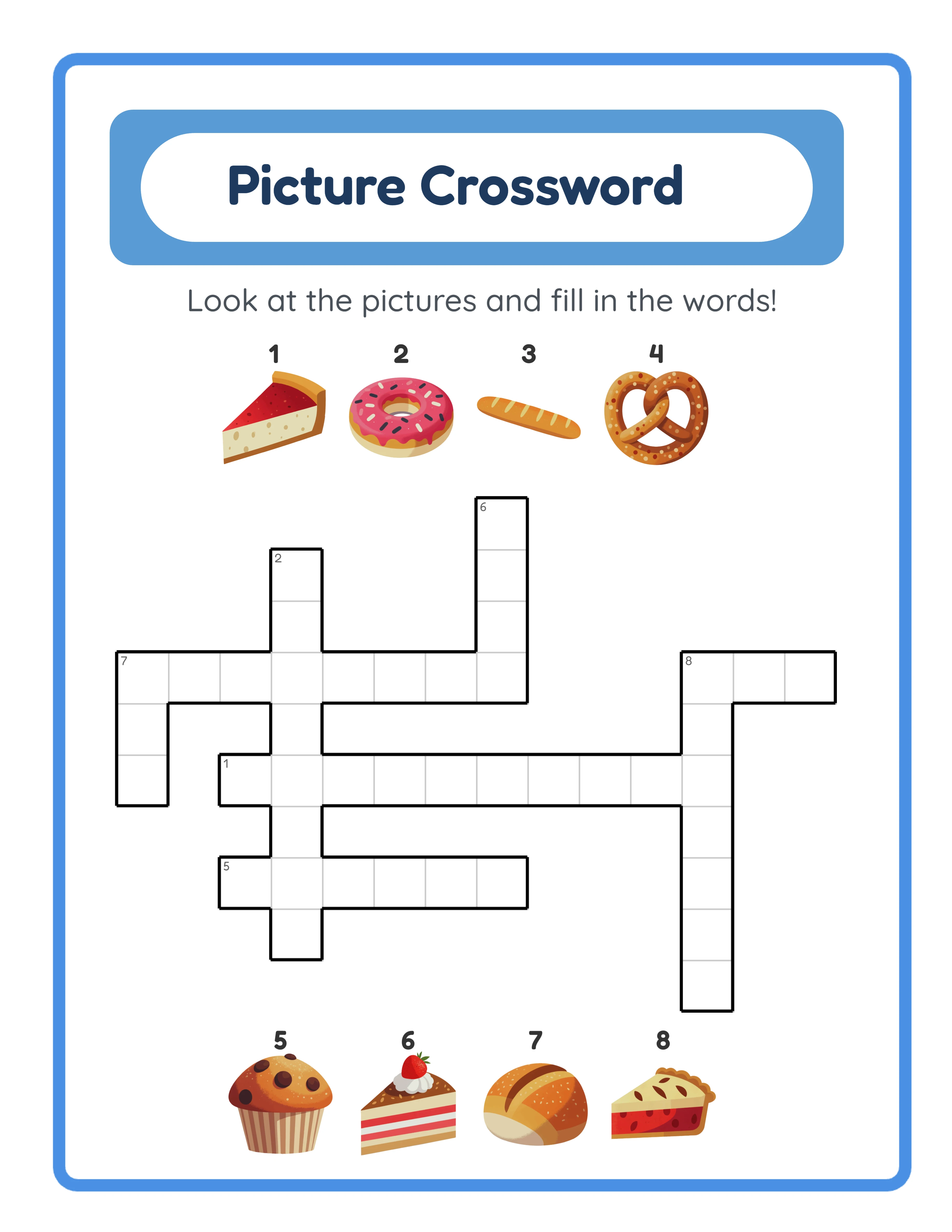 Crossword challenge — larger grid with more picture clues