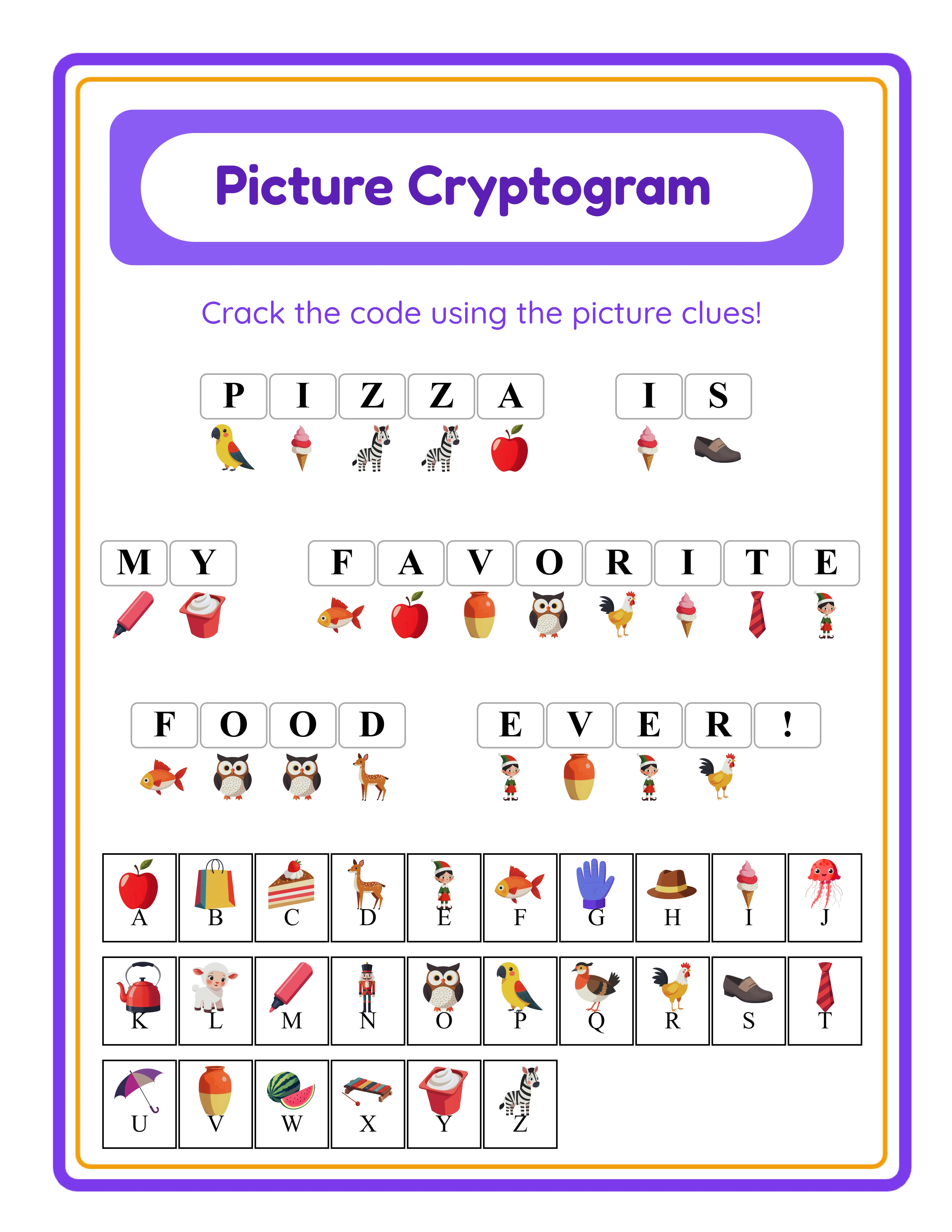 Cryptogram printable answer key