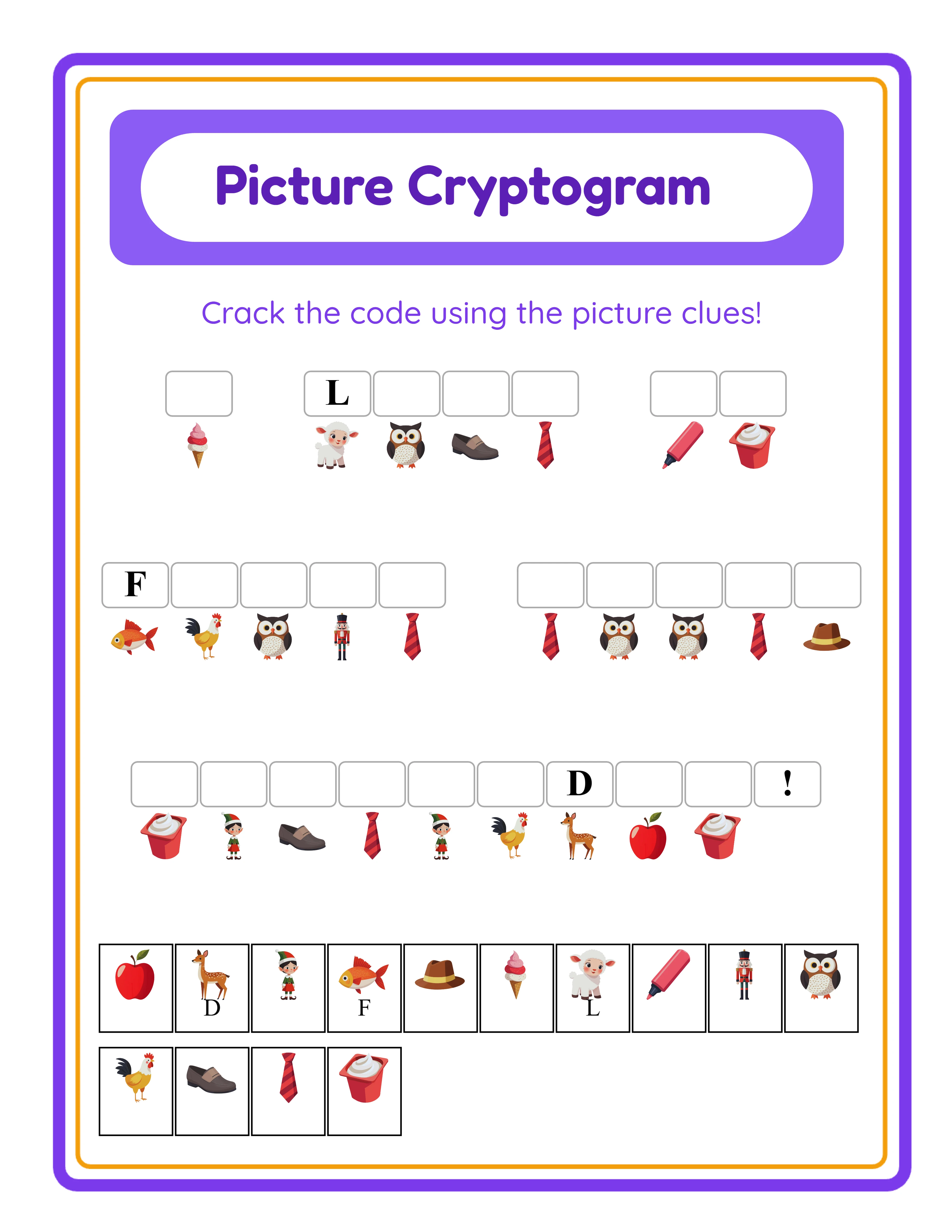 Advanced cryptogram — complex picture cipher