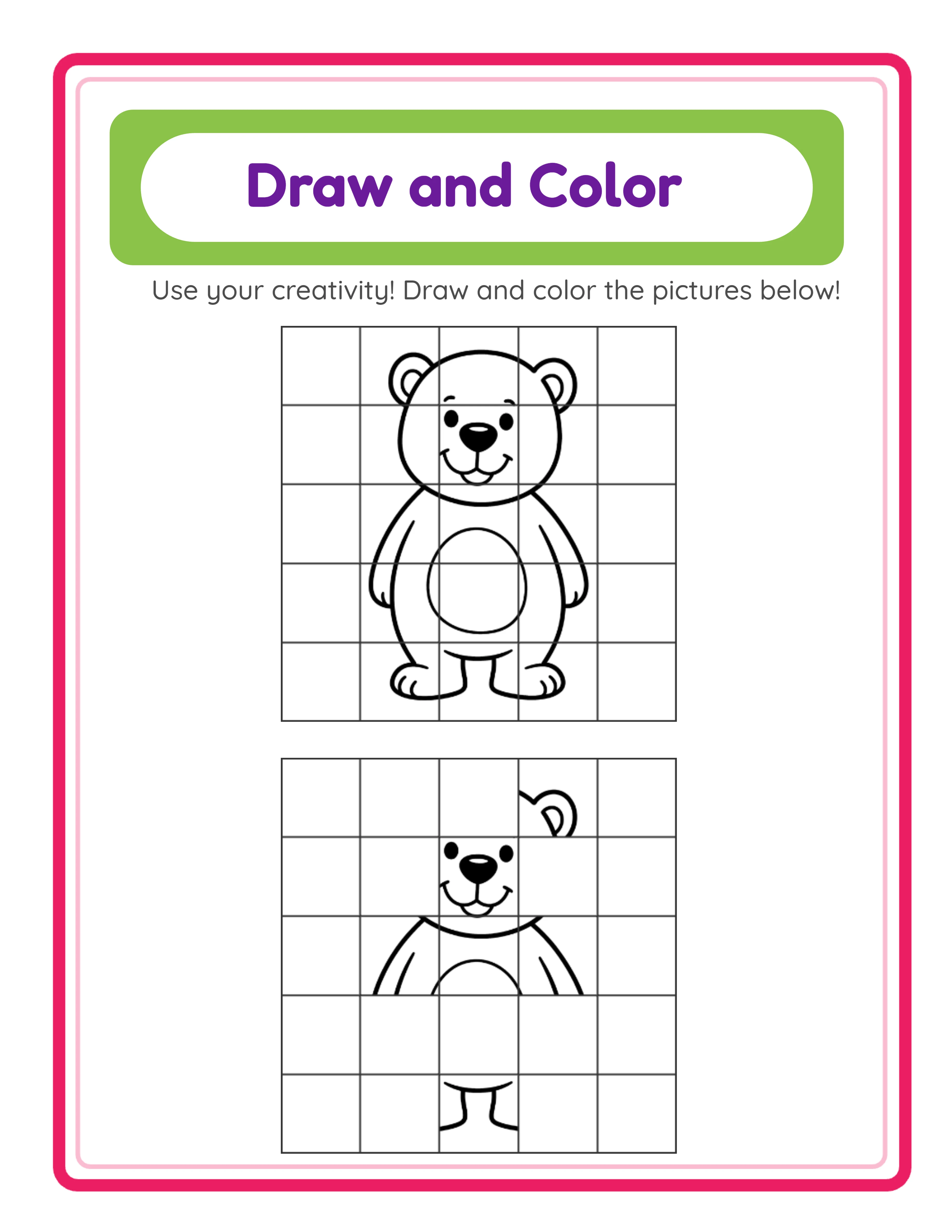 Draw & Color advanced worksheet