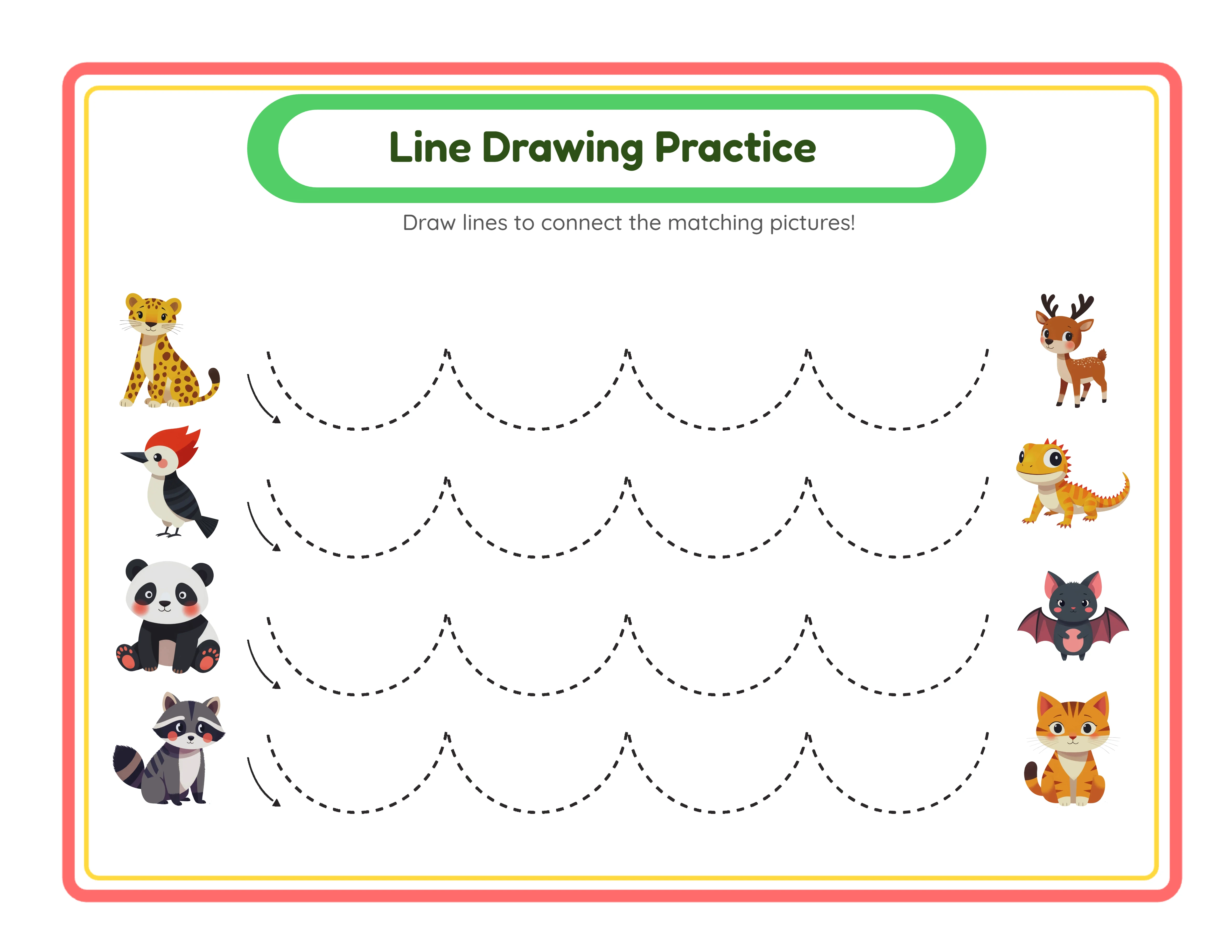 Line drawing practice sheet overview