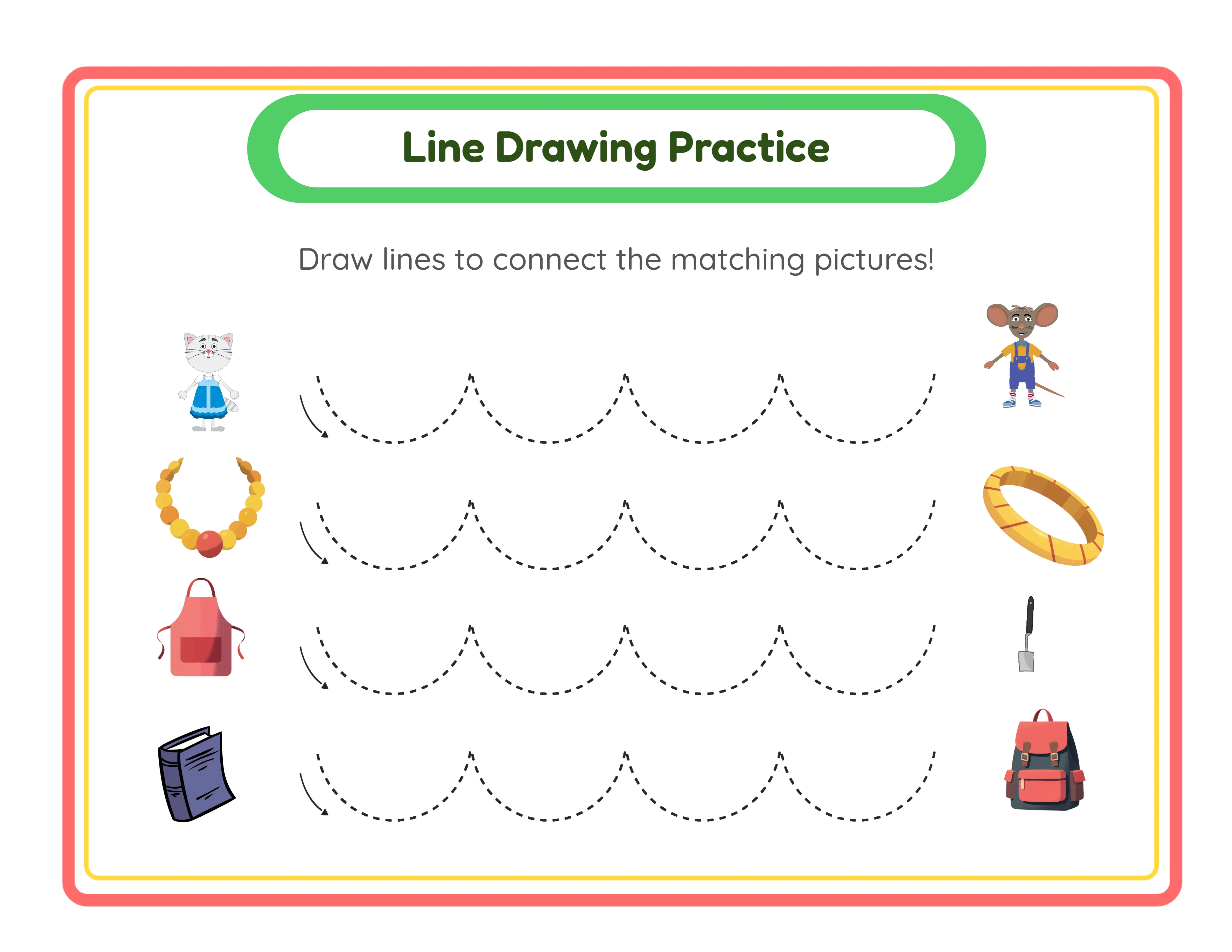 Curved line tracing — build pencil control