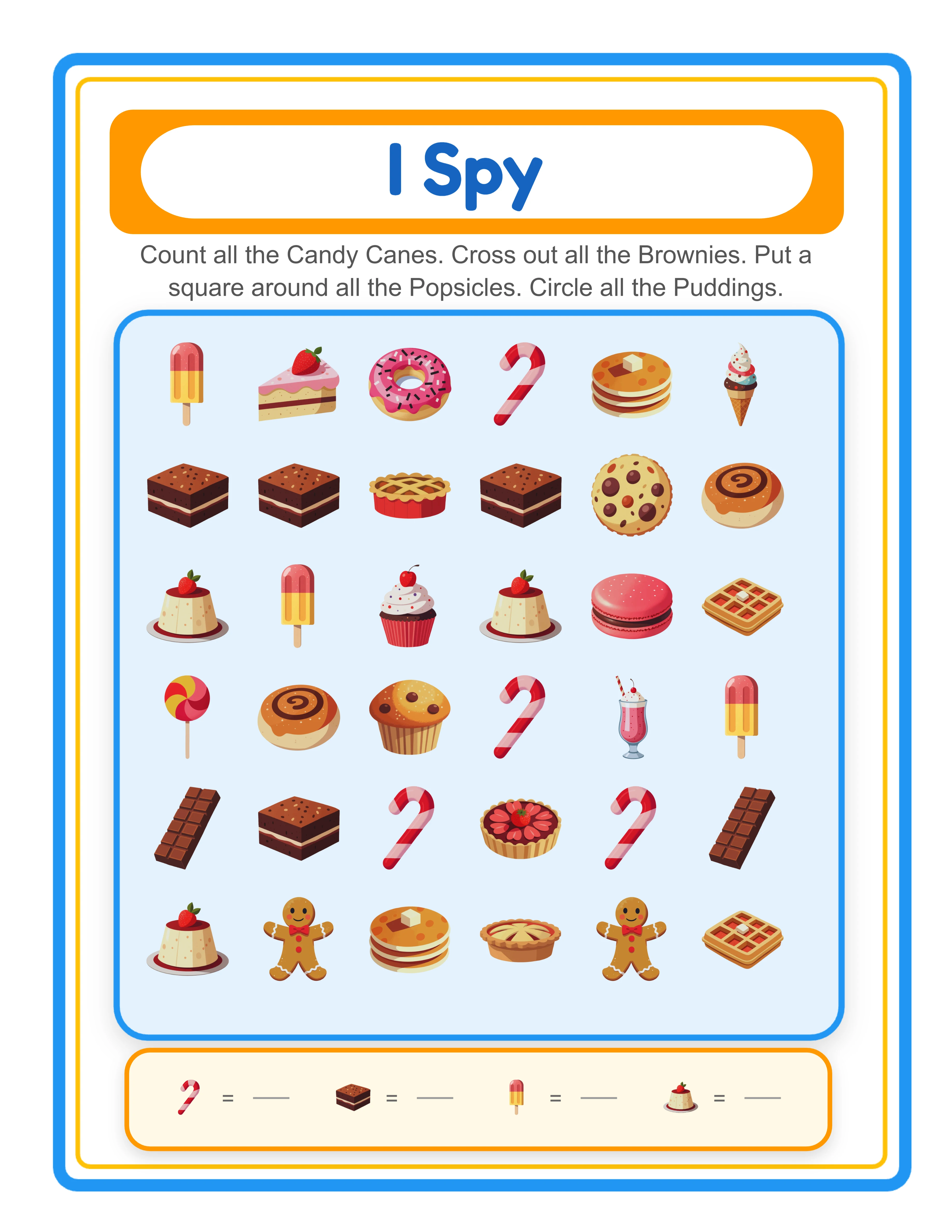 I Spy practice — professional themed layout