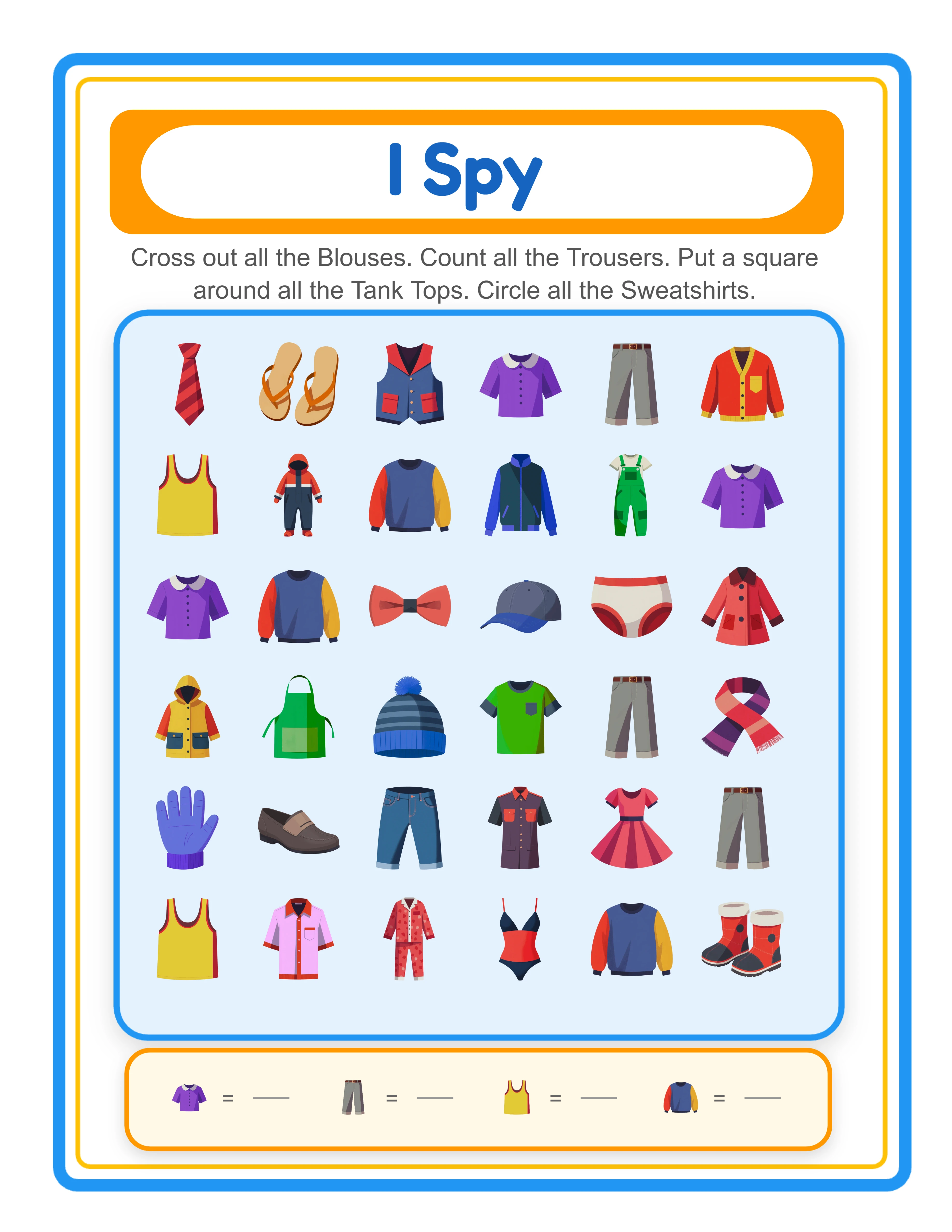 Find and count worksheet page ready for Etsy listing