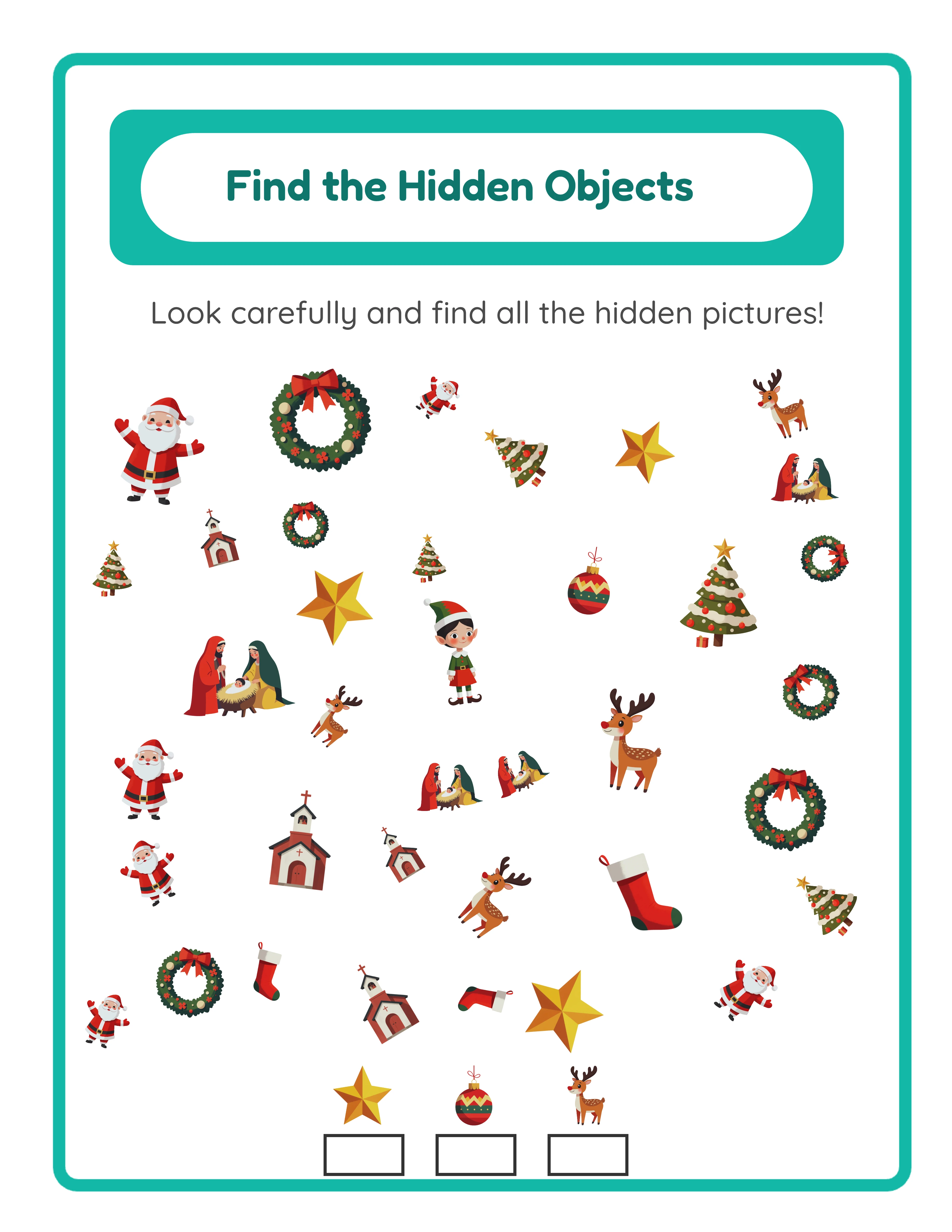 Medium object finding — camouflaged items in scenes