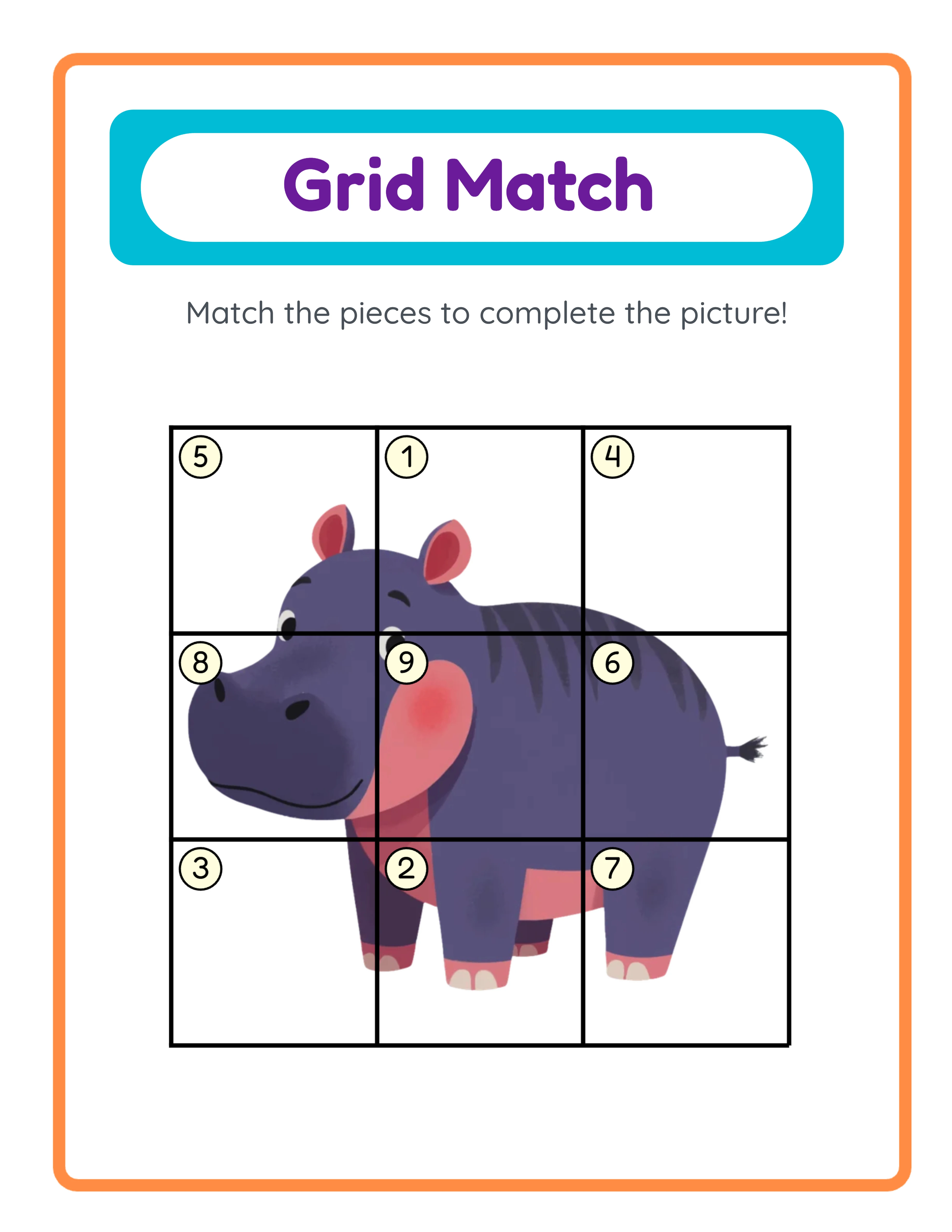 Grid match printable answer key