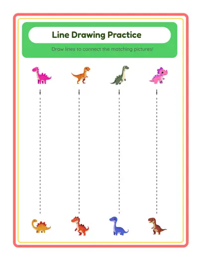 Drawing lines activity for kindergarten pencil control development