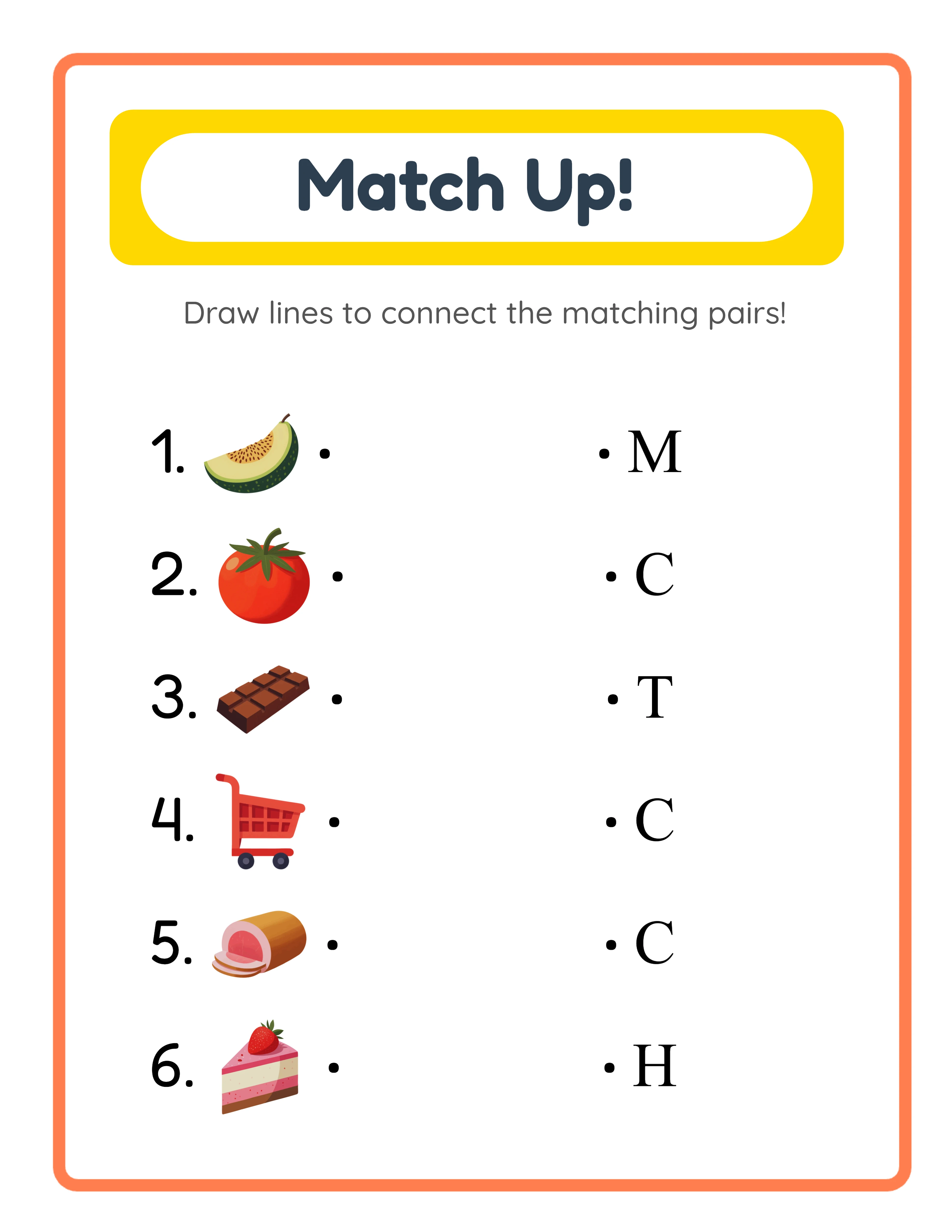 Spotlight matching — colorful picture-to-word connection activity
