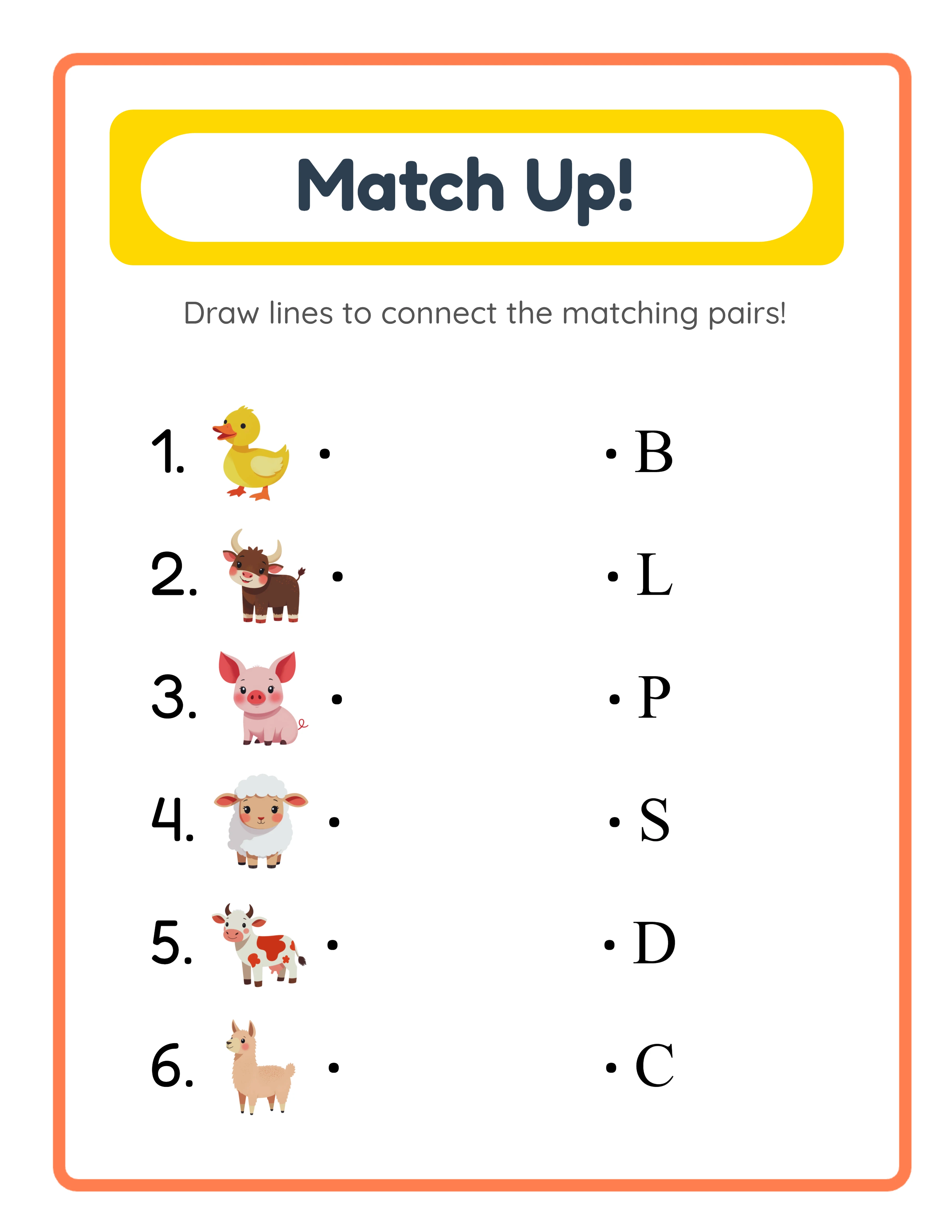Matching challenge — connect themed images to labels