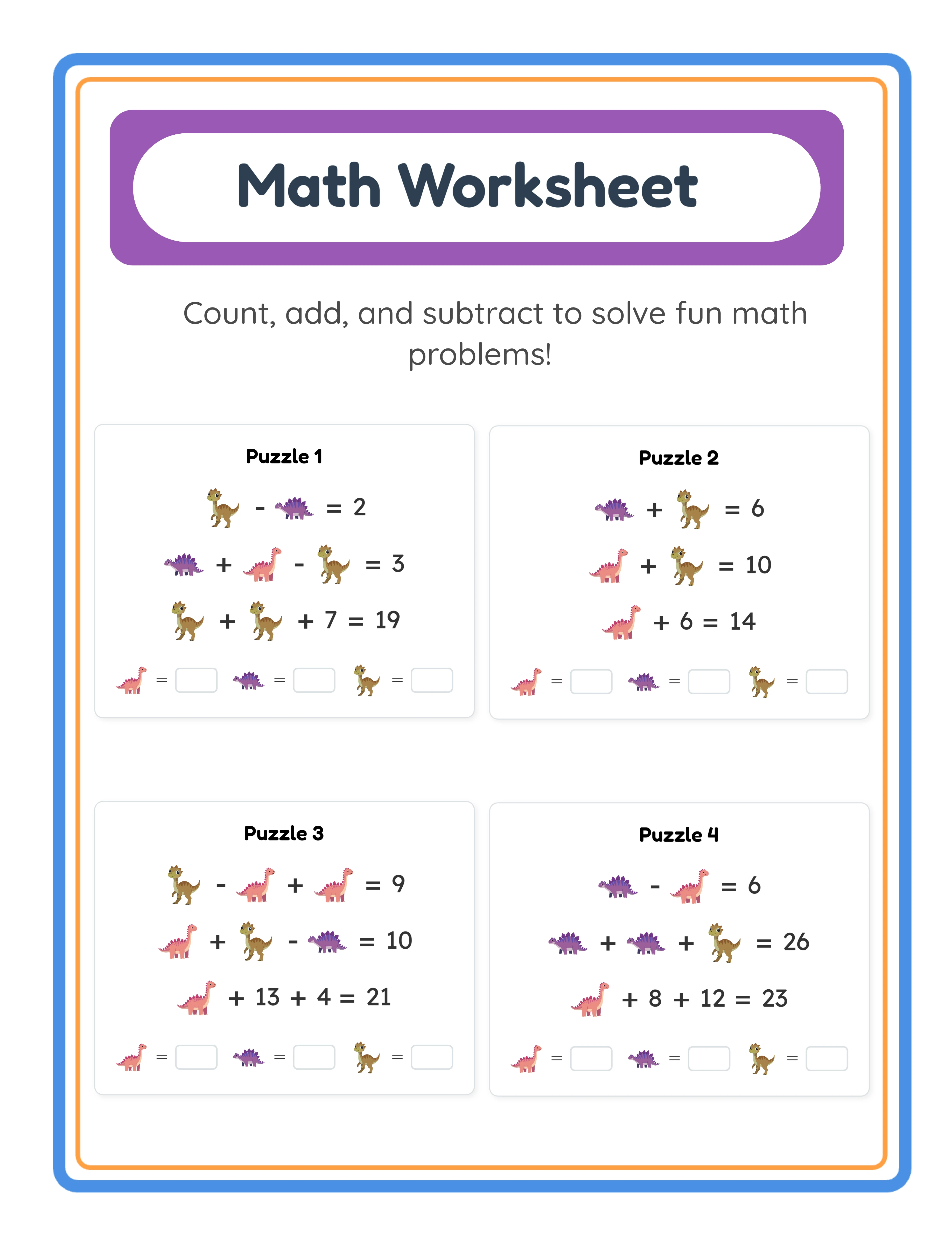 Picture algebra practice — clean professional layout