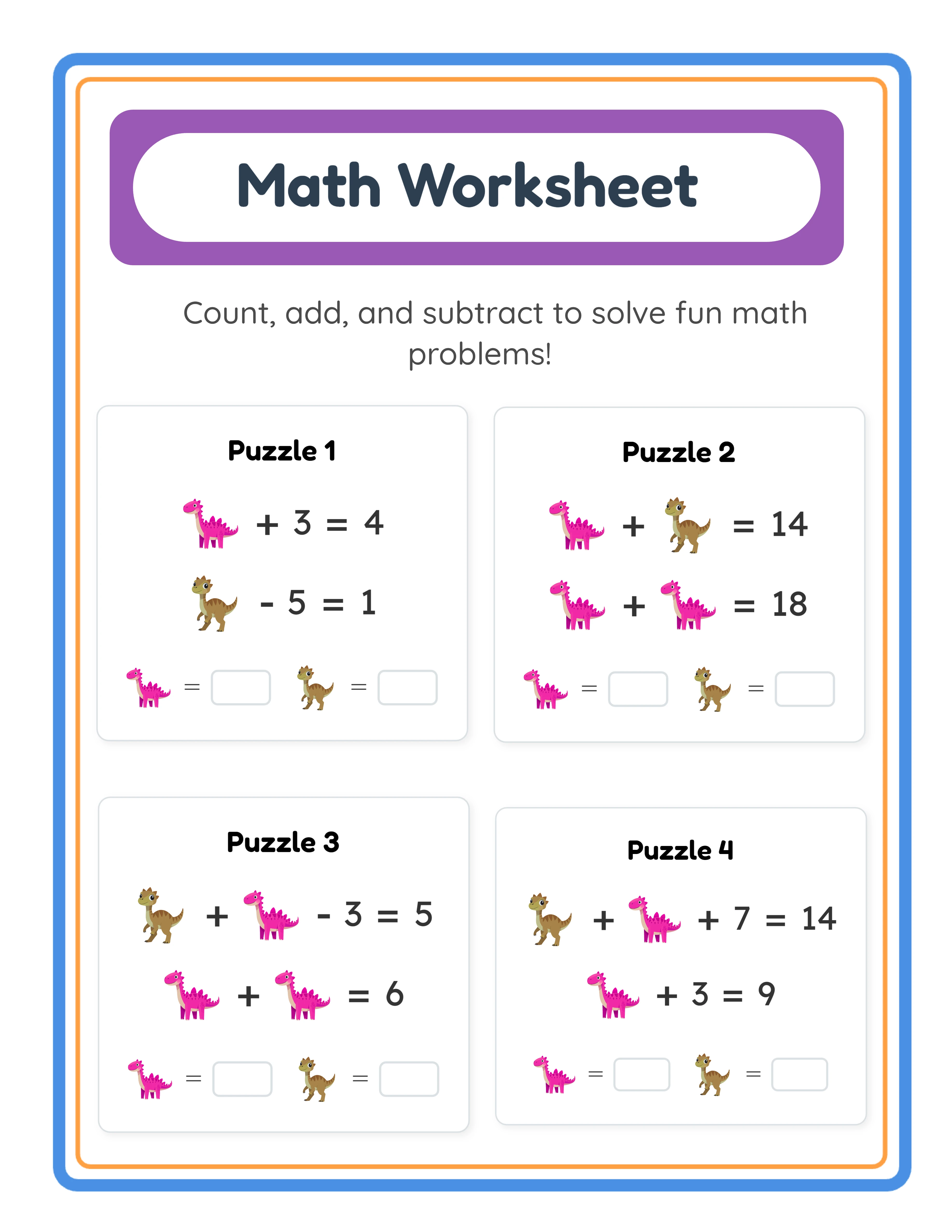 Picture math worksheet ready for KDP manuscript