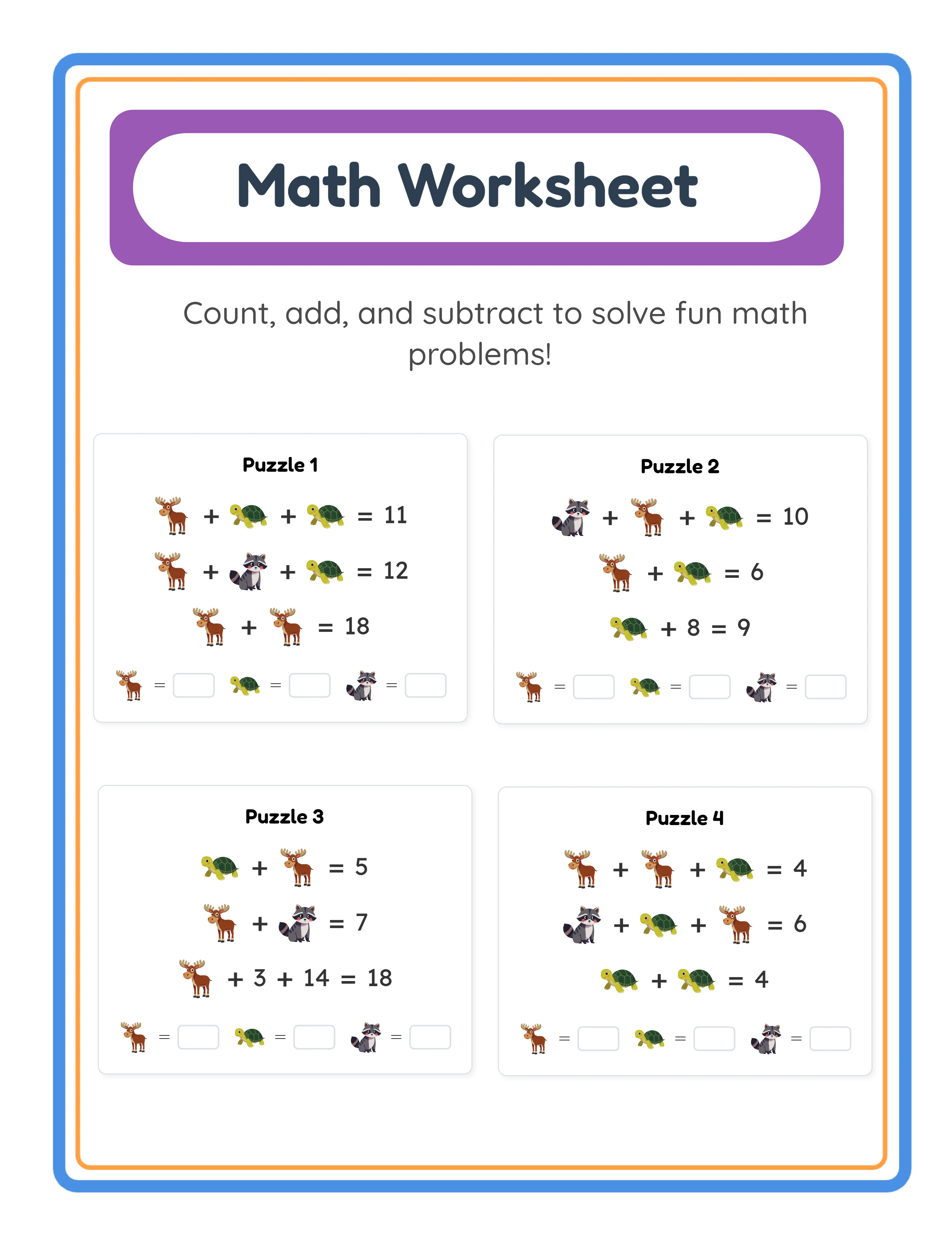 Math printable worksheet — advanced picture algebra