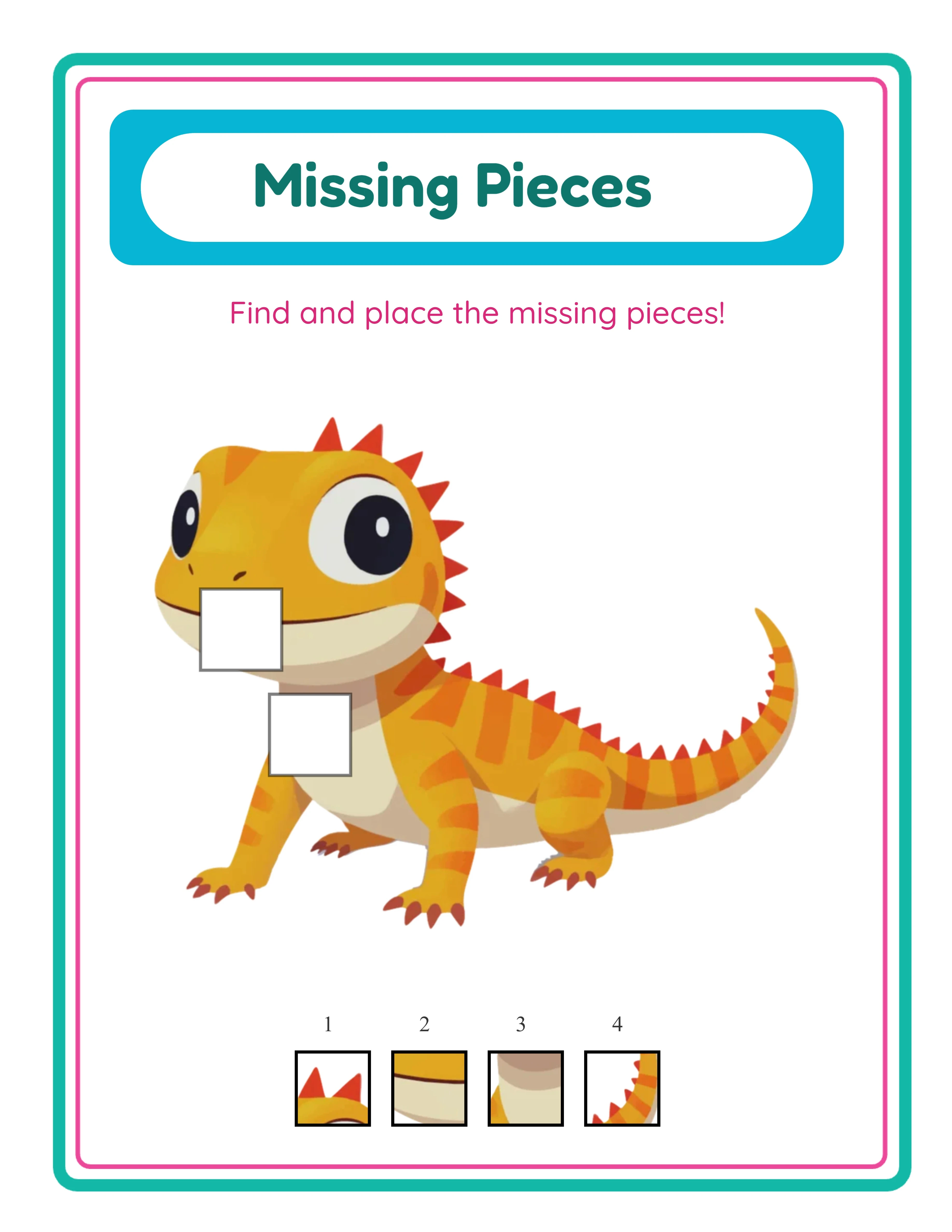 Picture completion activity — themed visual puzzle