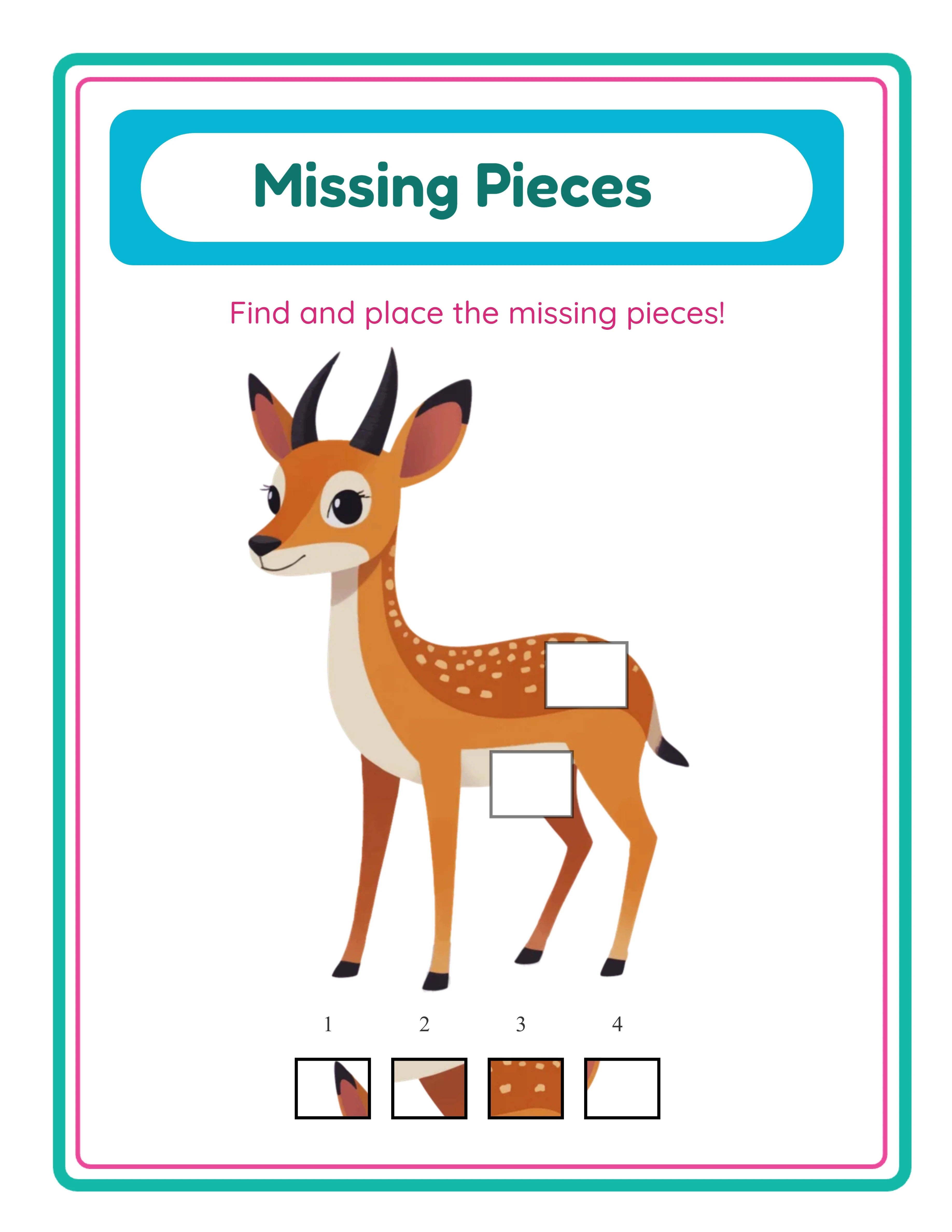 Missing pieces practice — professional layout