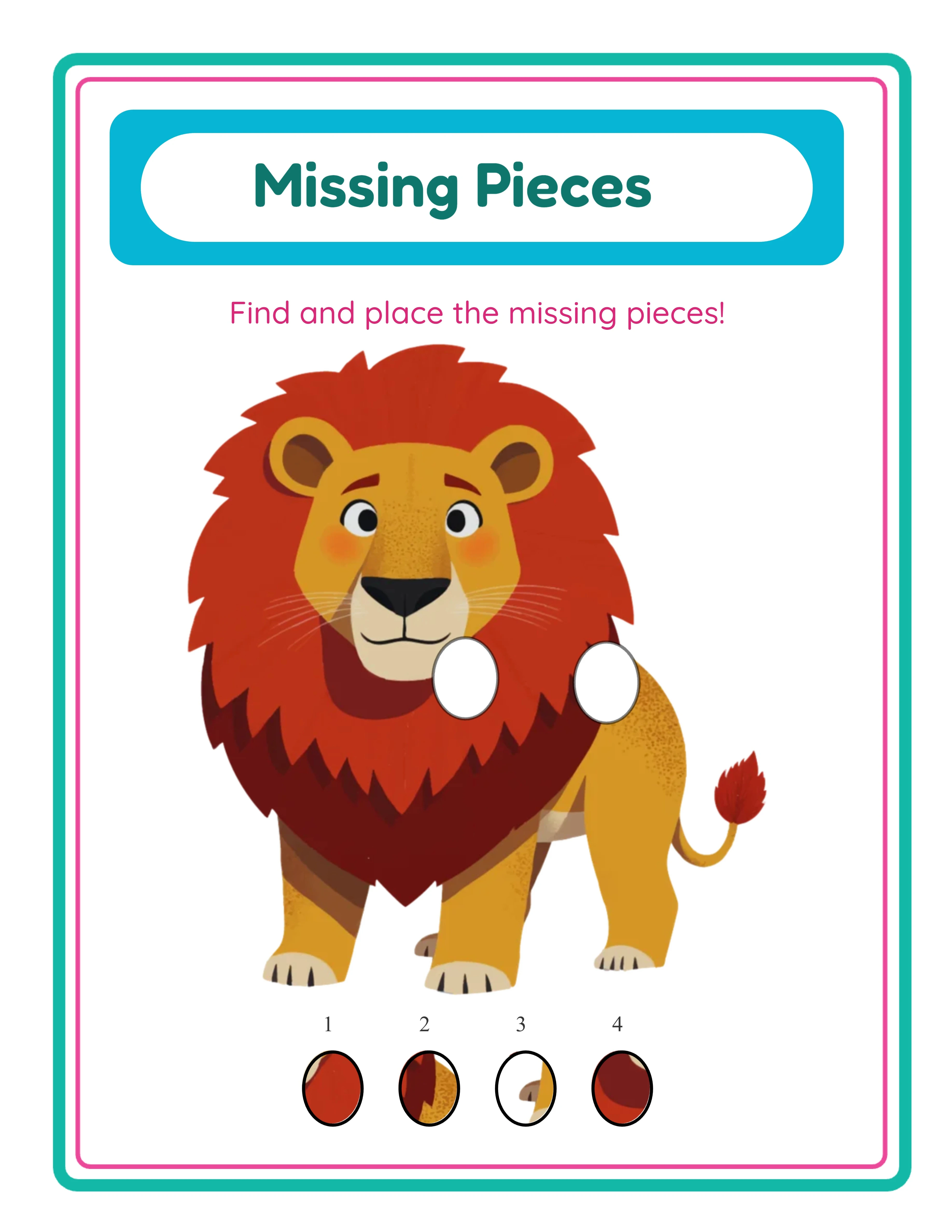 Missing pieces variation — different theme