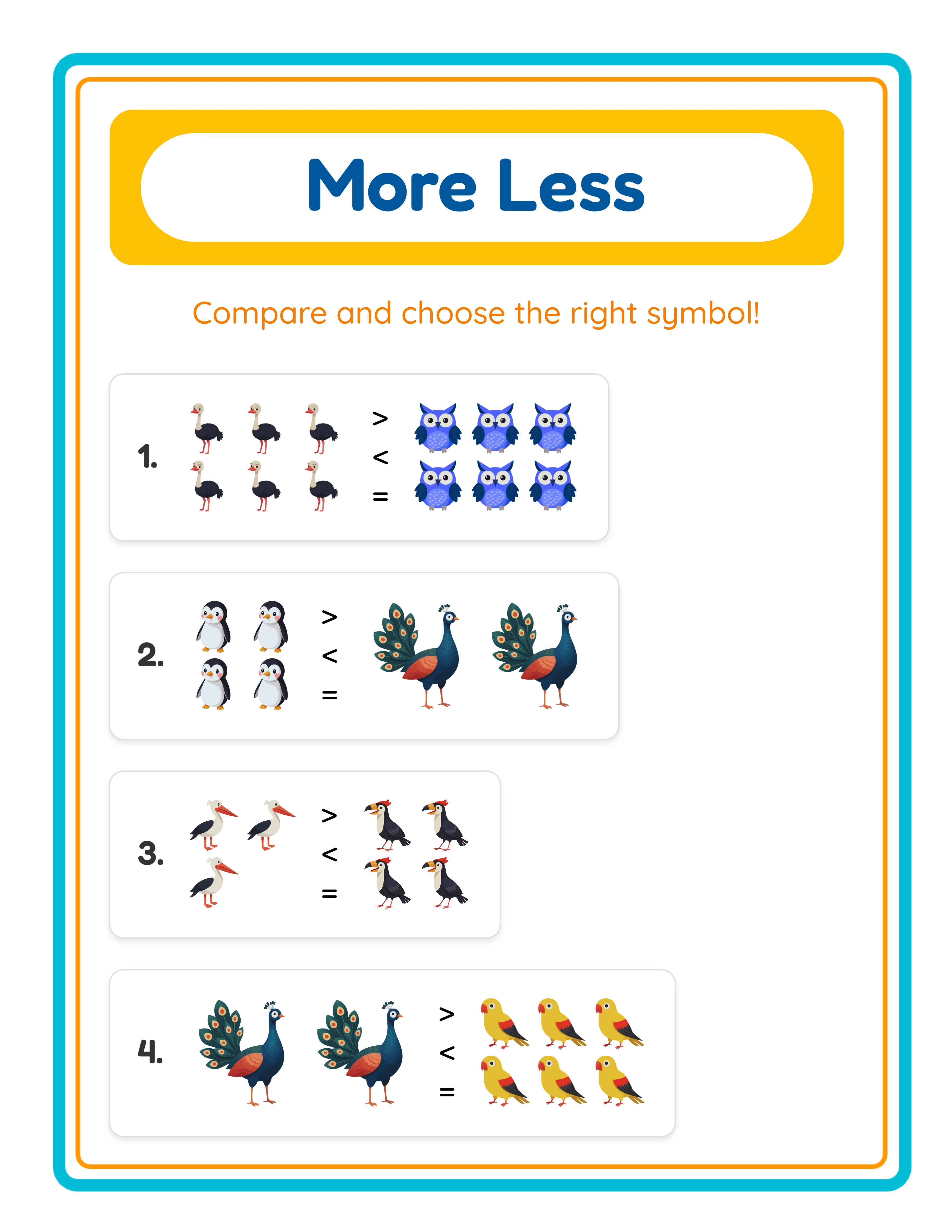 More or Less professional worksheet