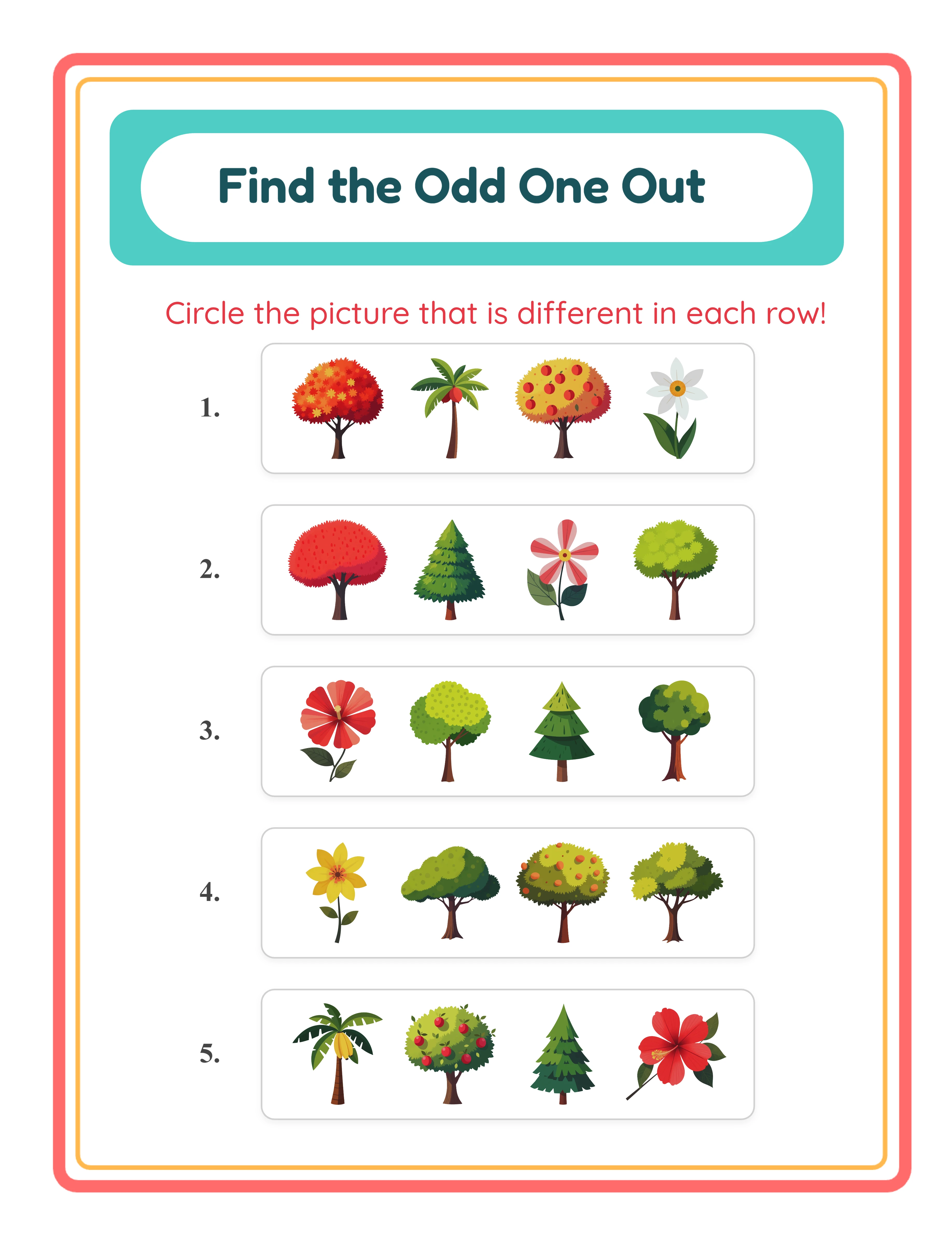 Medium odd one out — themed groups