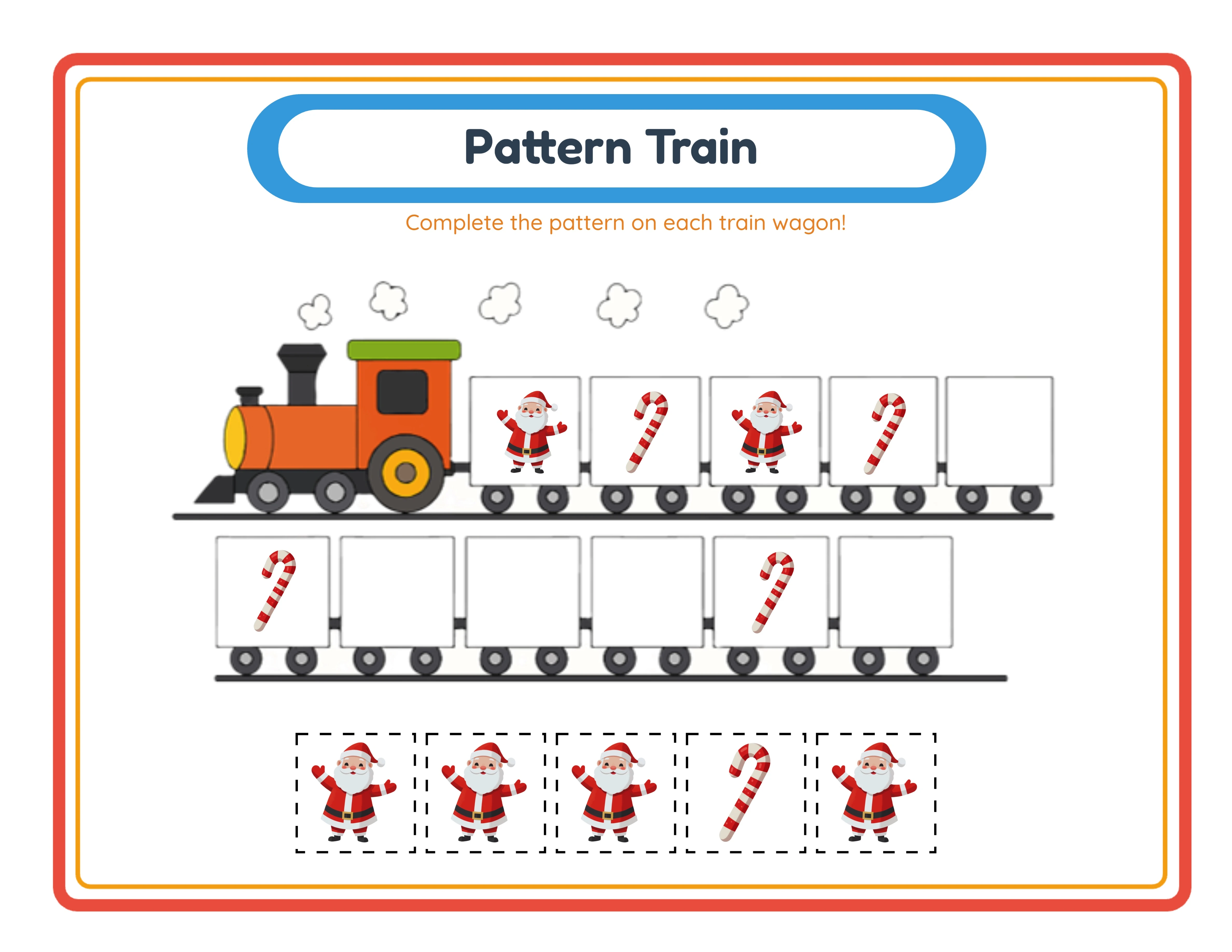 Pattern Train intermediate worksheet