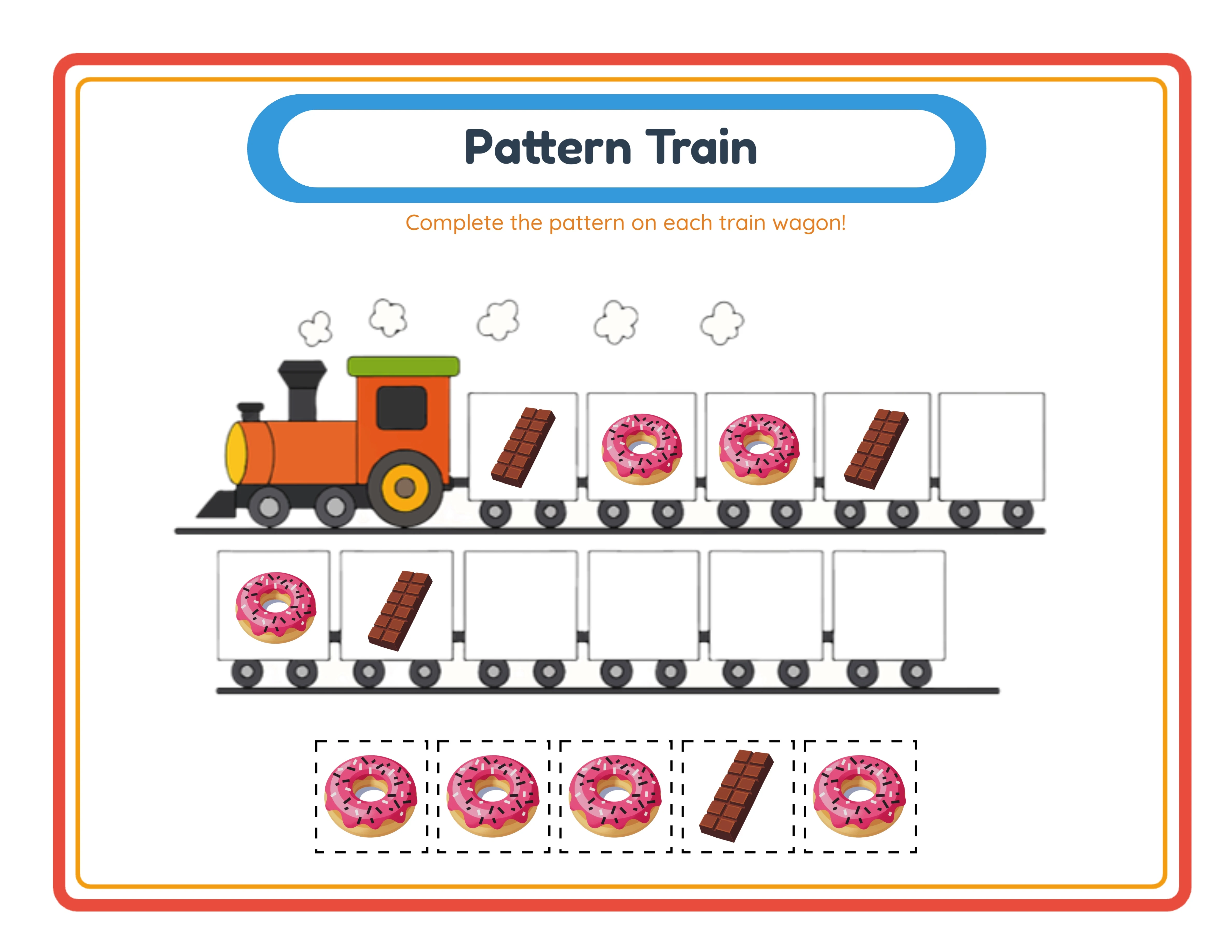 Pattern train practice — themed layout