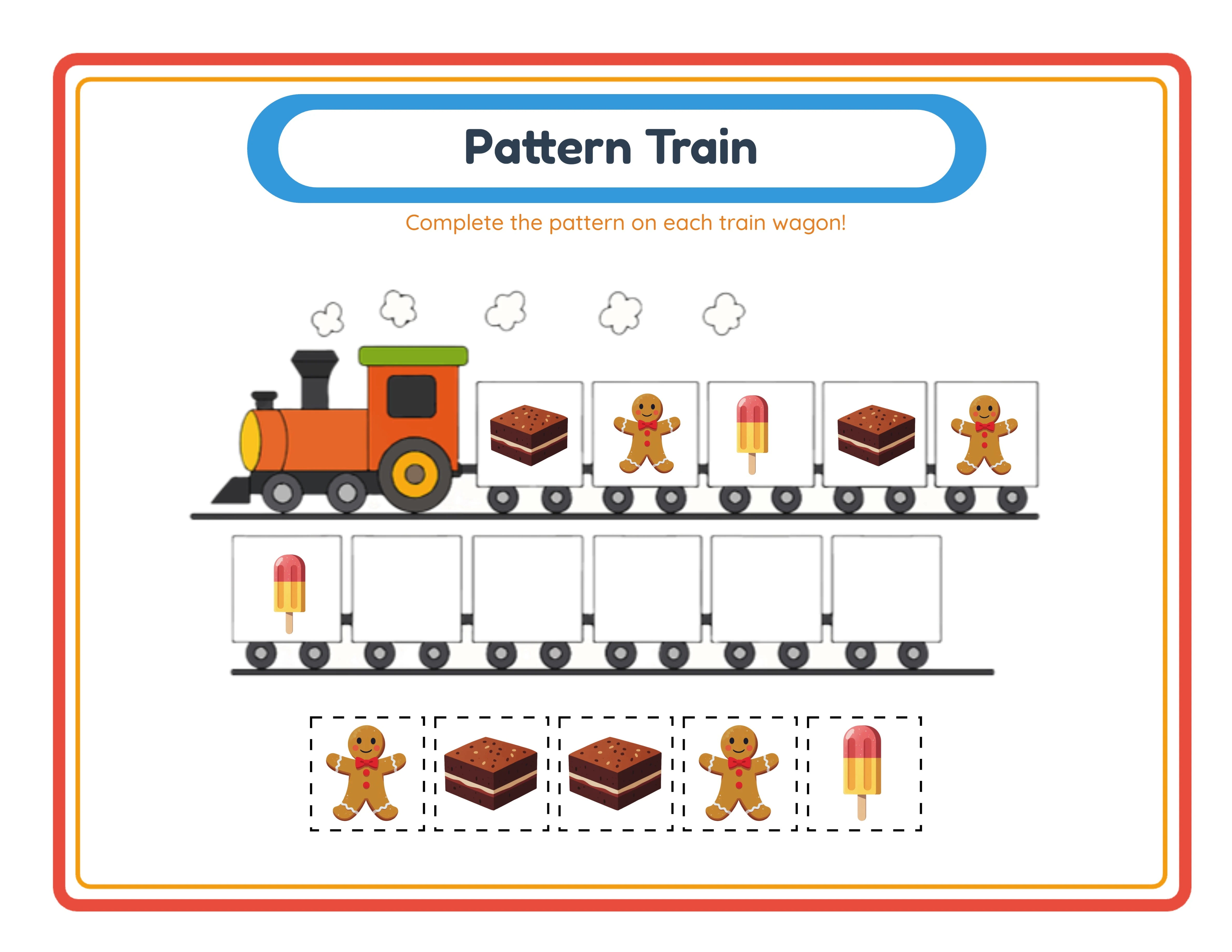 Hard pattern train — complex multi-element patterns