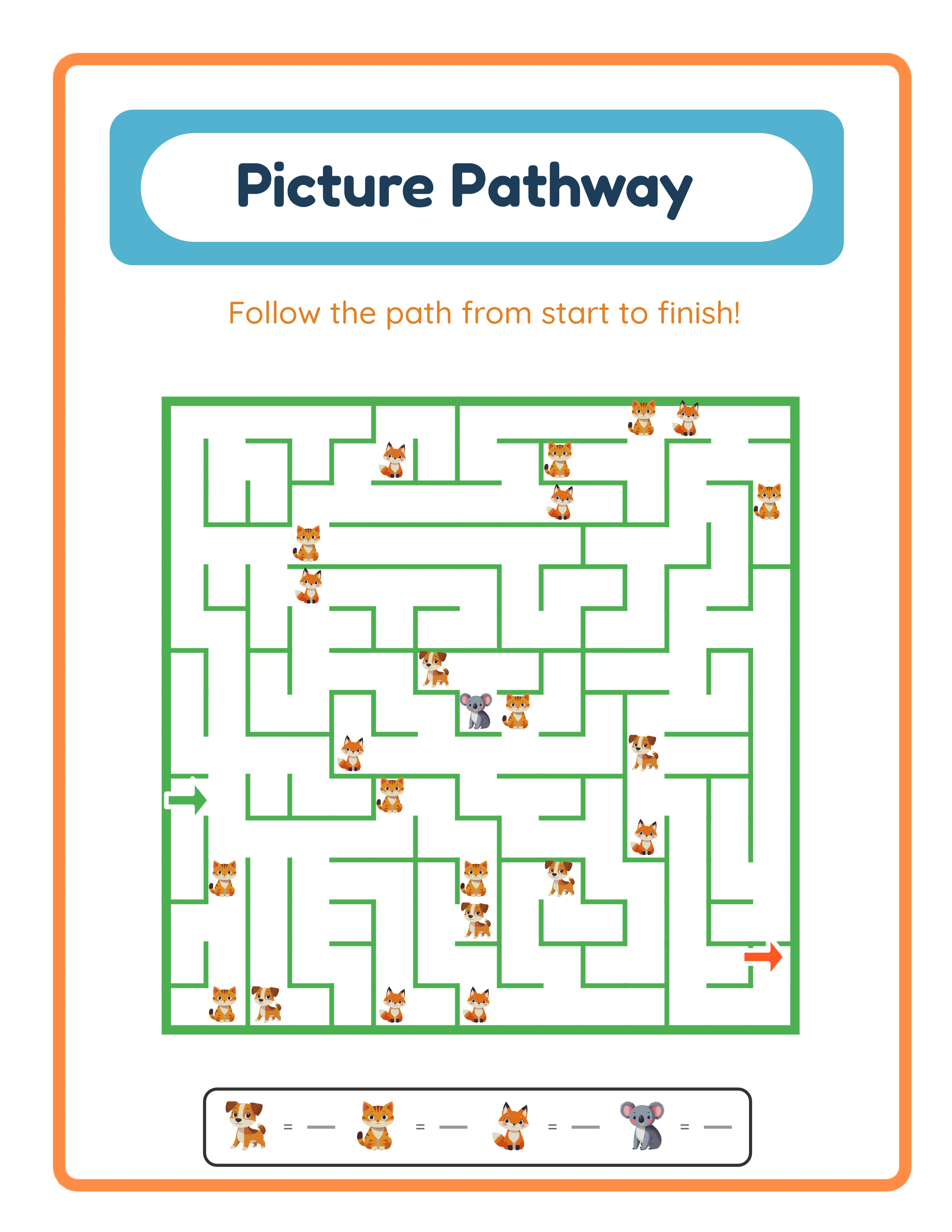 Medium pathway — themed grid with turns