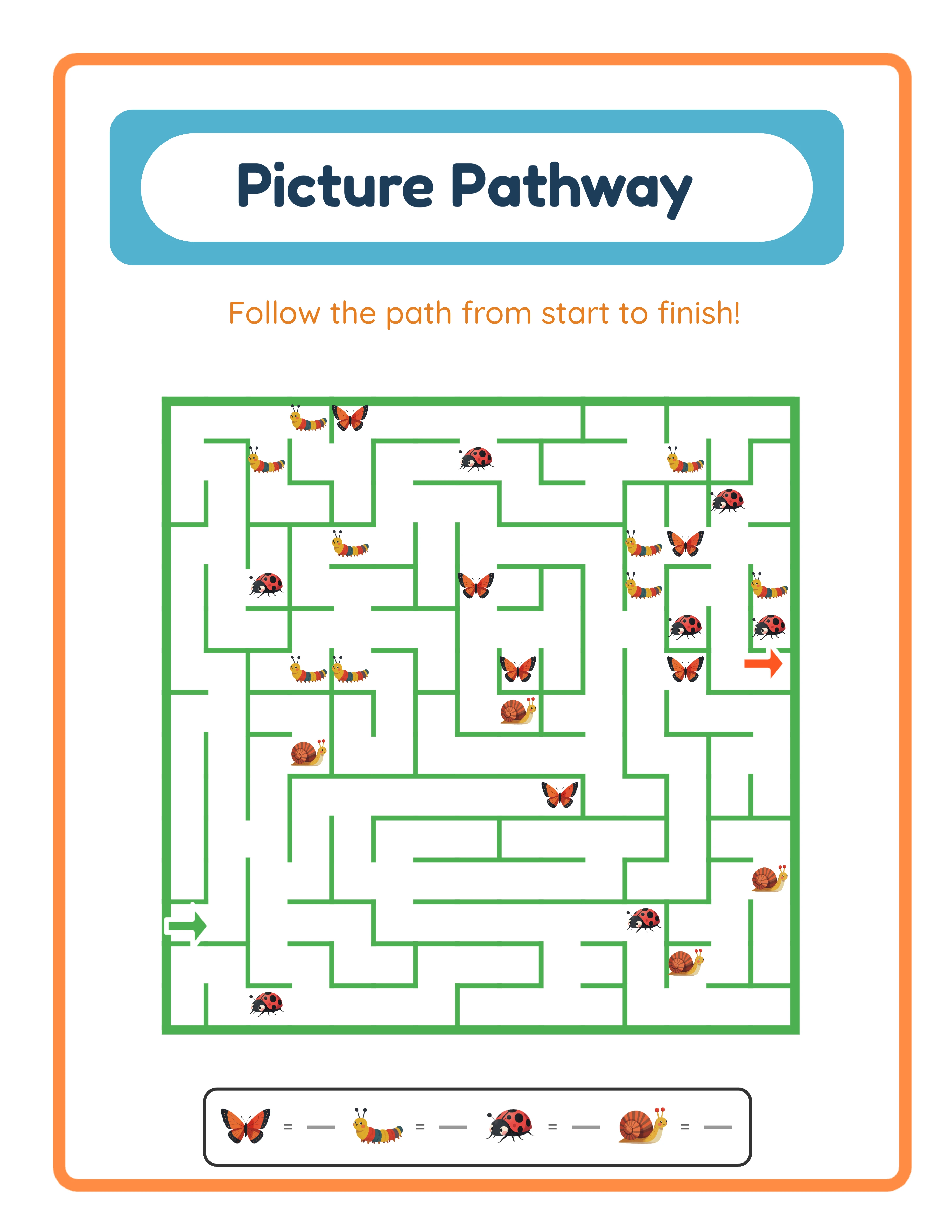 Professional picture pathway printable worksheet
