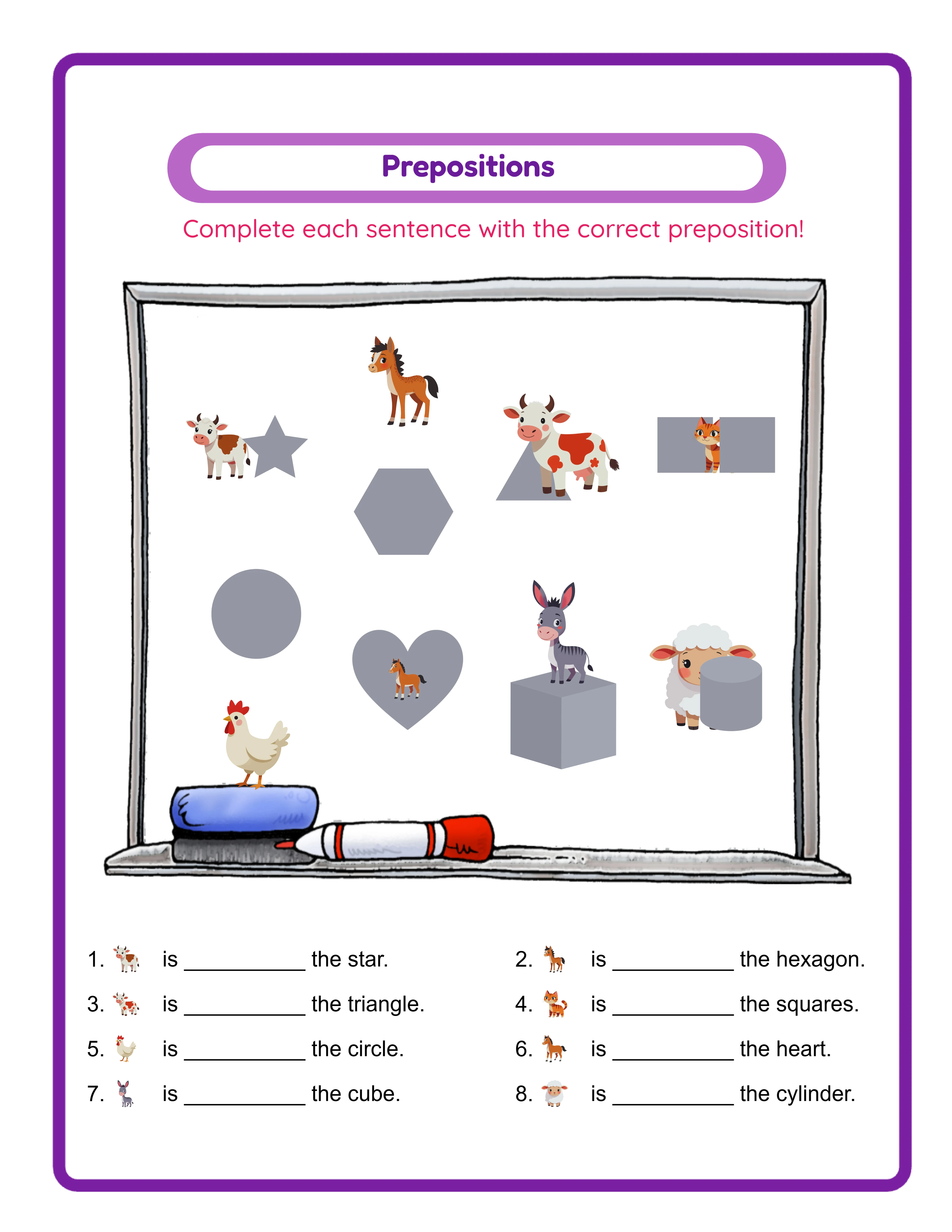 Medium prepositions — expanded vocabulary