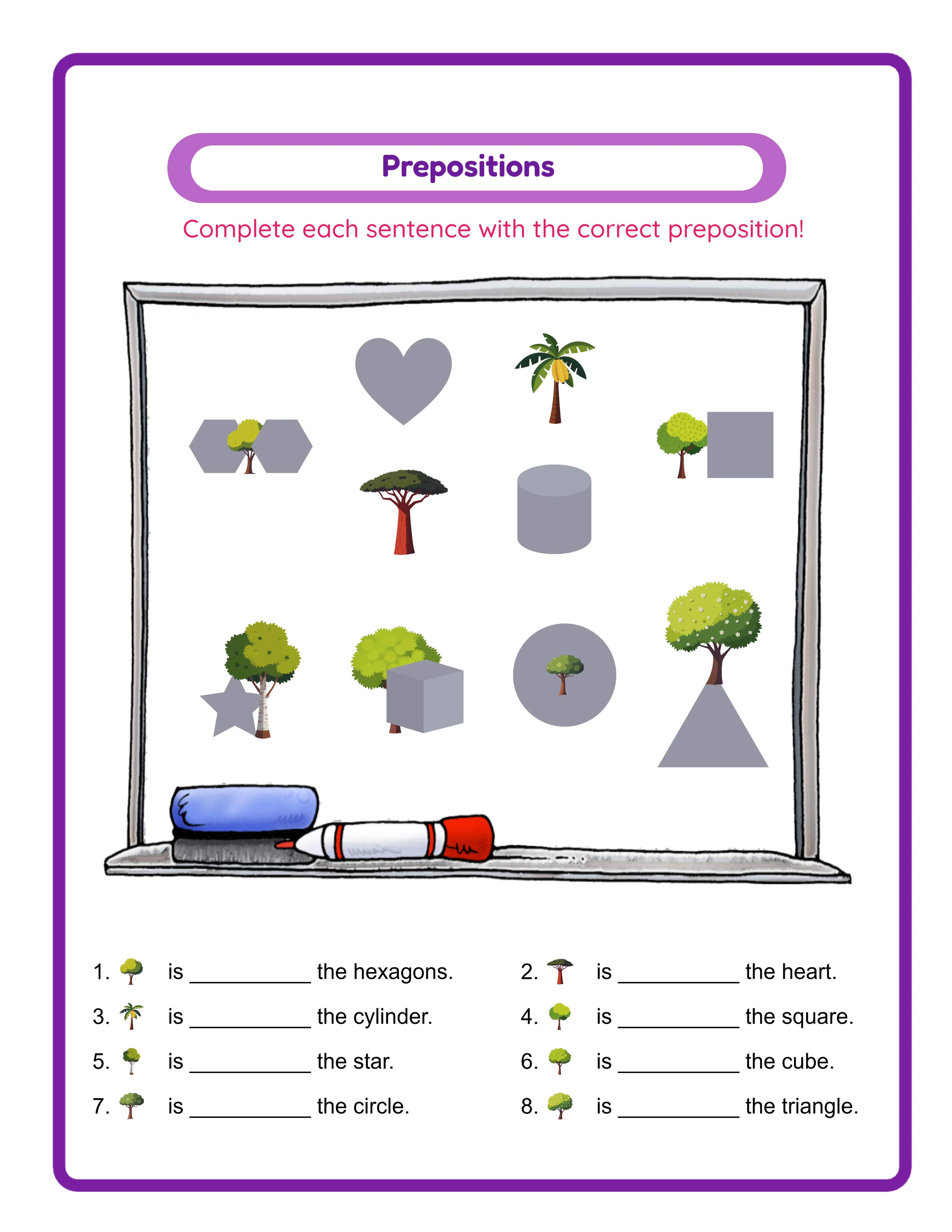Professional prepositions printable worksheet