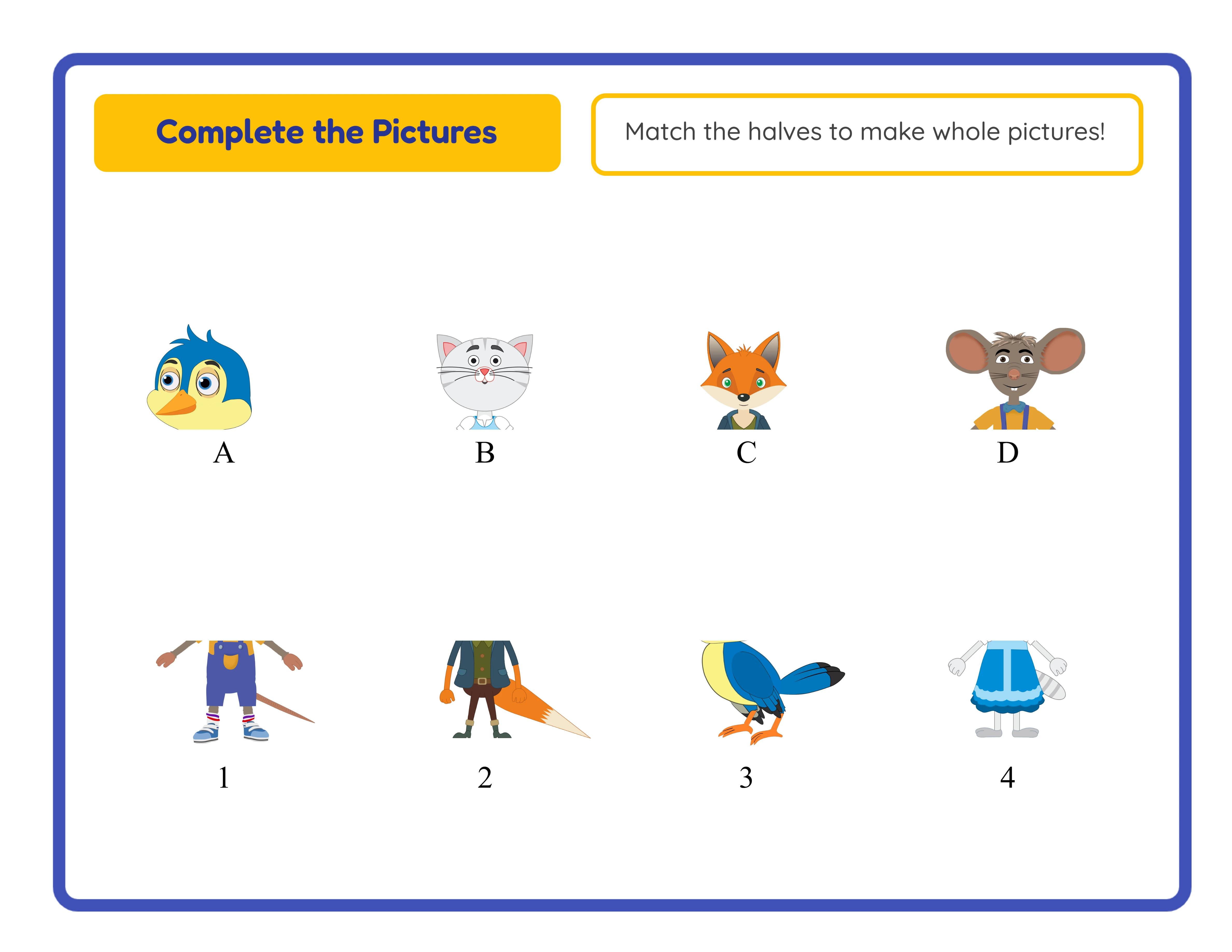 Shadow matching — connect pictures to their silhouettes