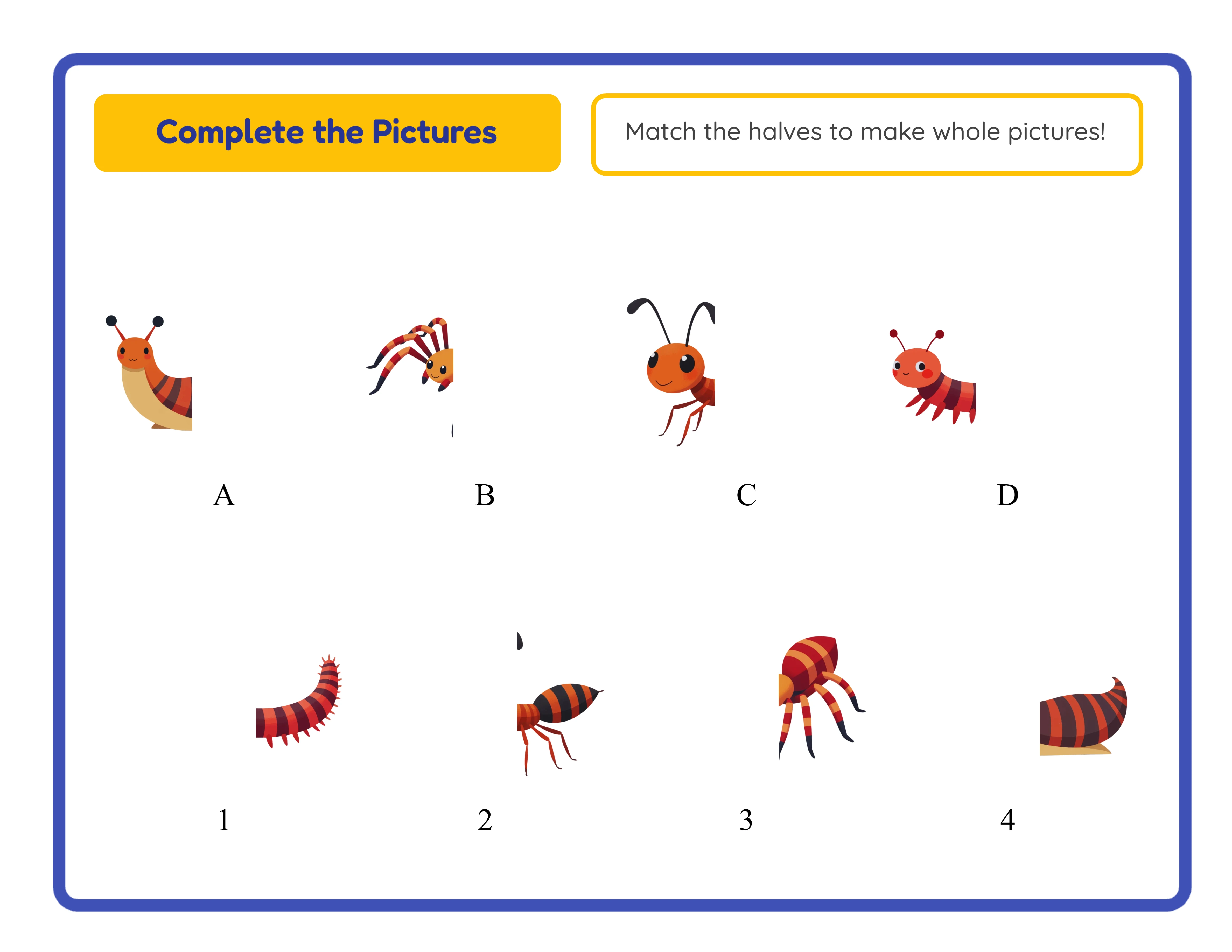 Shadow match worksheet ready for Etsy listing with colored images and silhouettes
